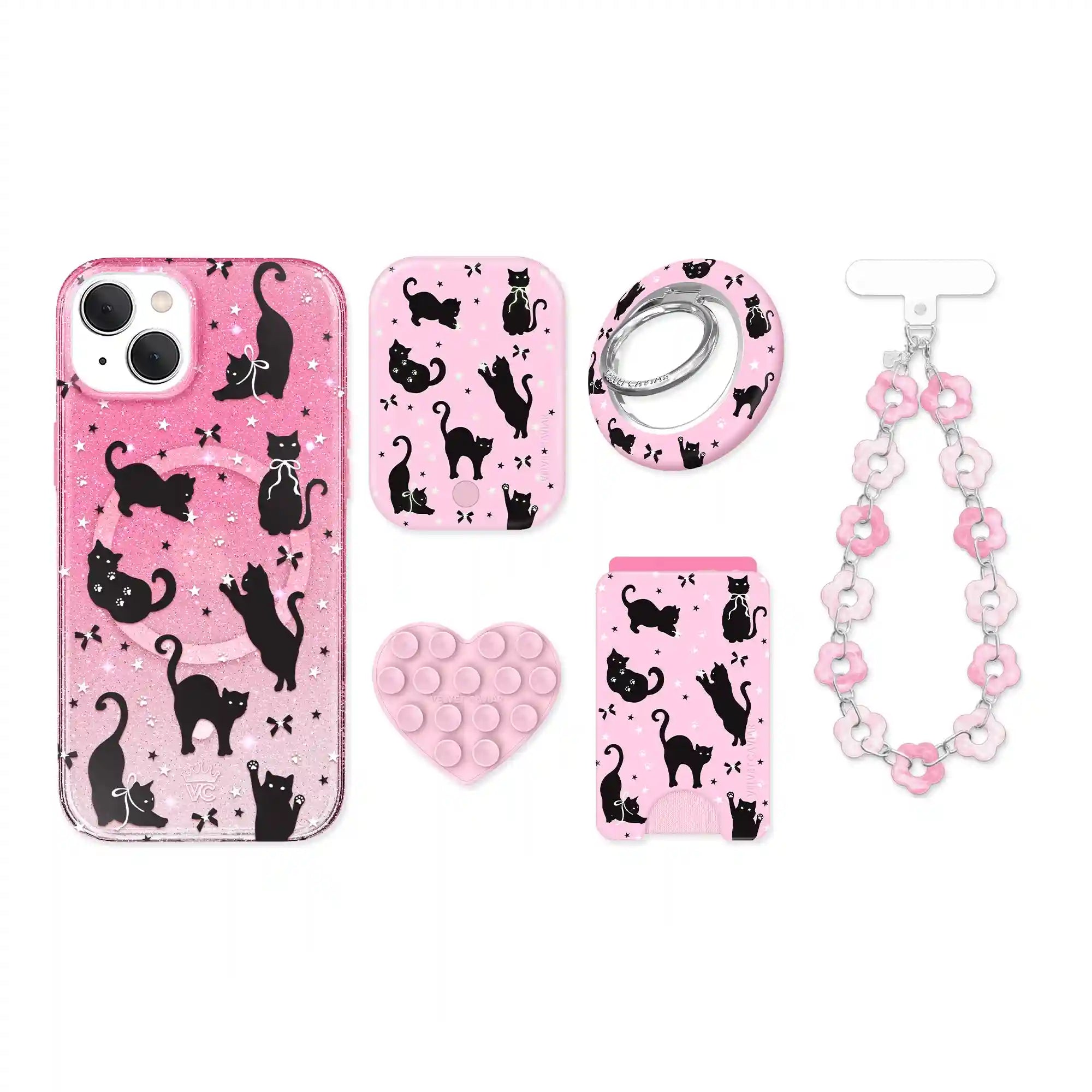 Lucky Kittens Glitter iPhone Bundle Set