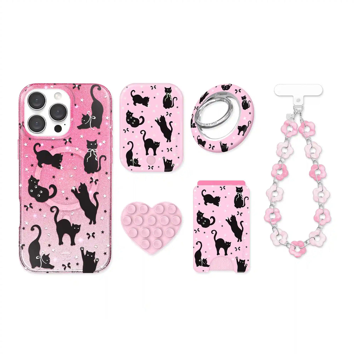 Lucky Kittens Glitter iPhone Bundle Set