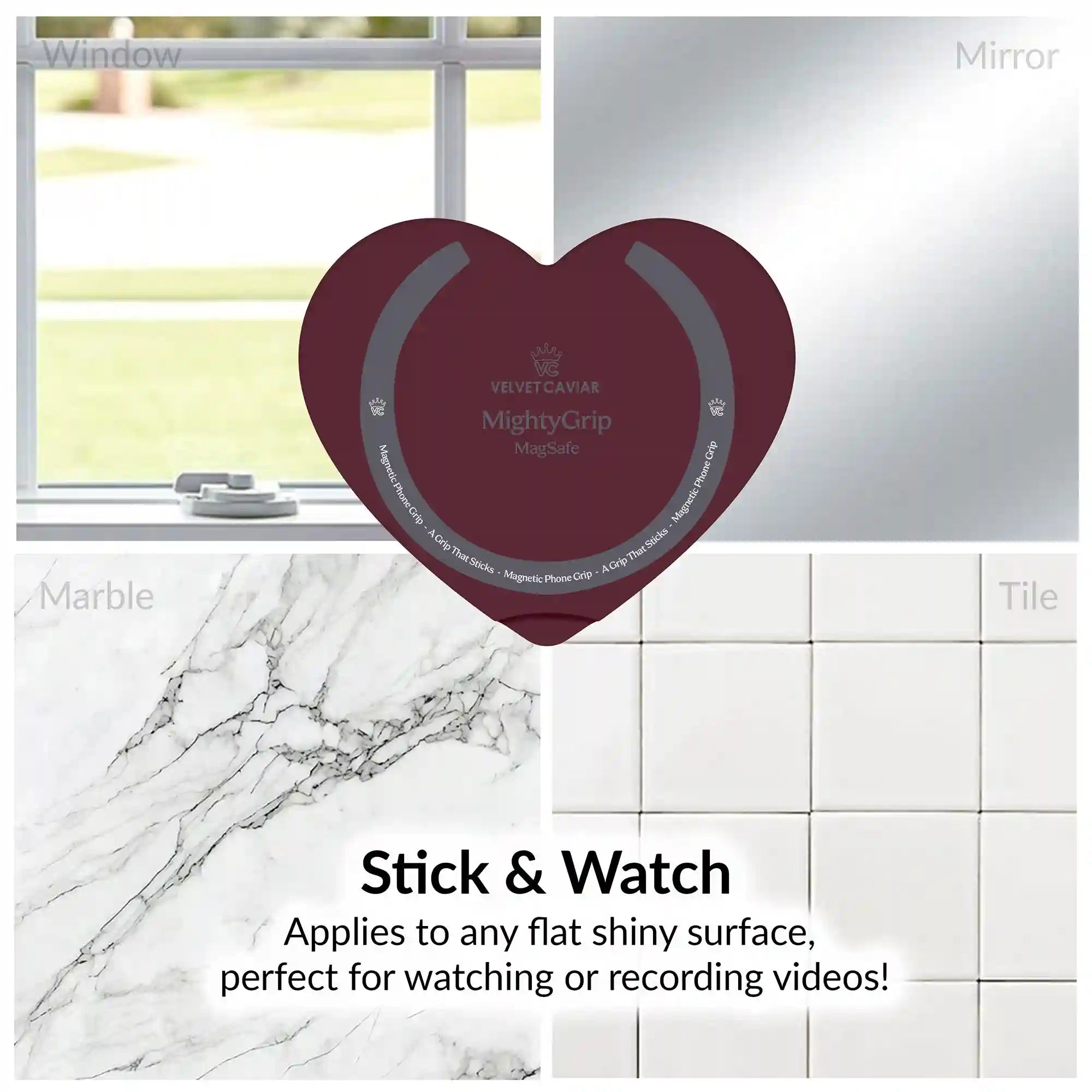Burgundy Heart MagSafe MightyGrip