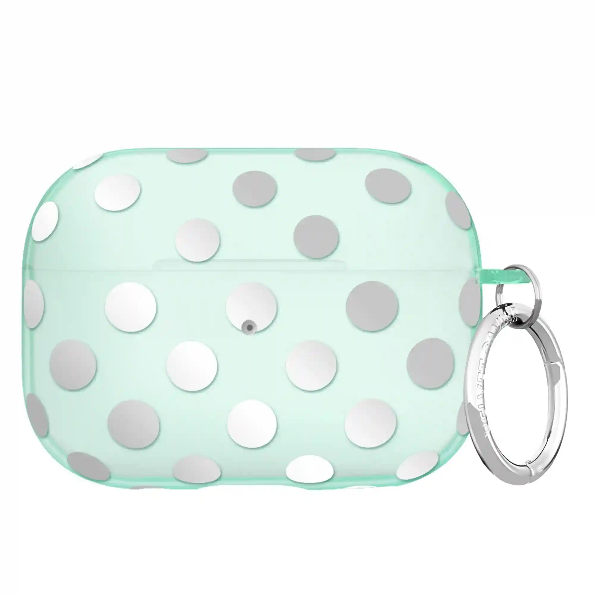 Mint Chrome Polka Dot AirPod Case