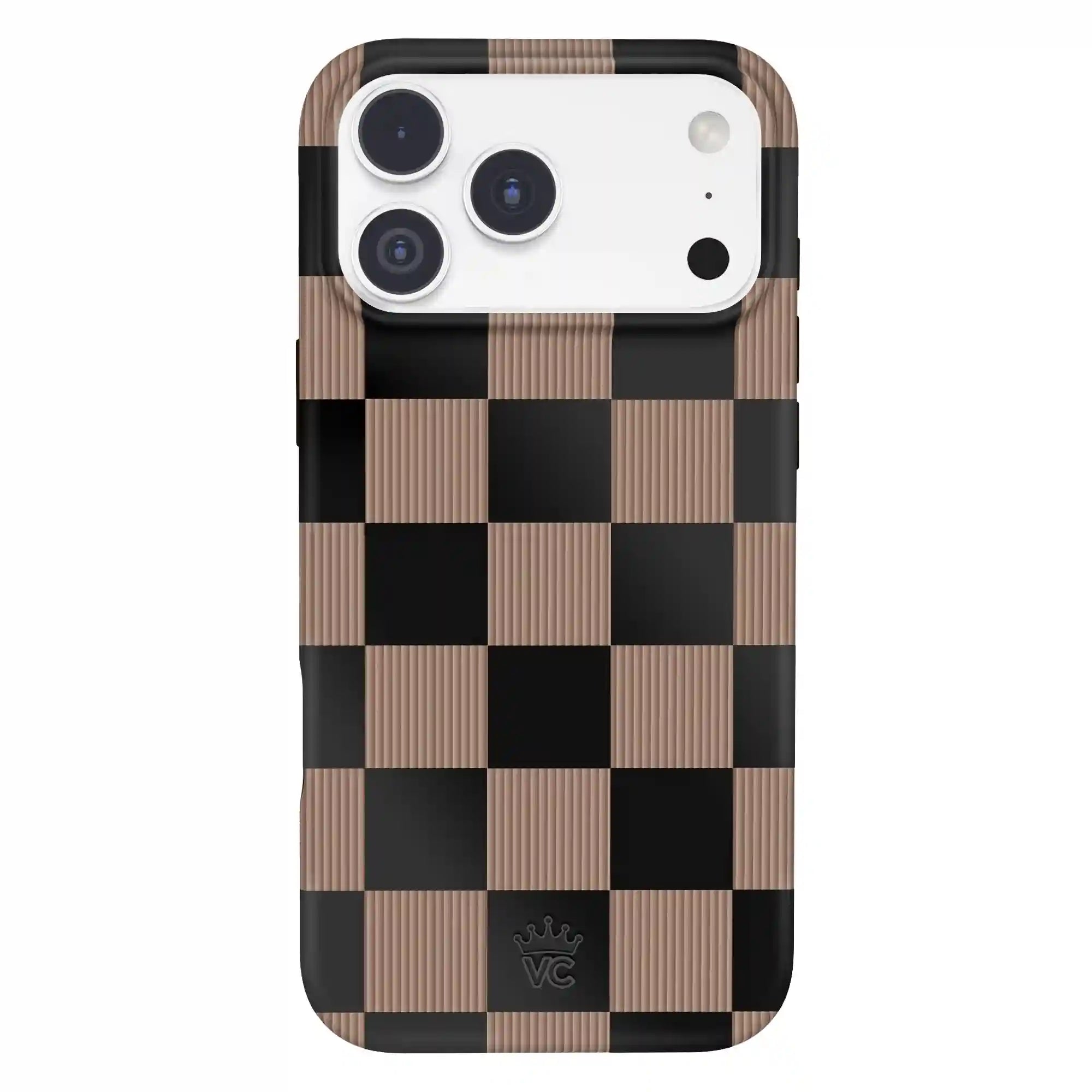 Mocha Vibe Checkered iPhone Case