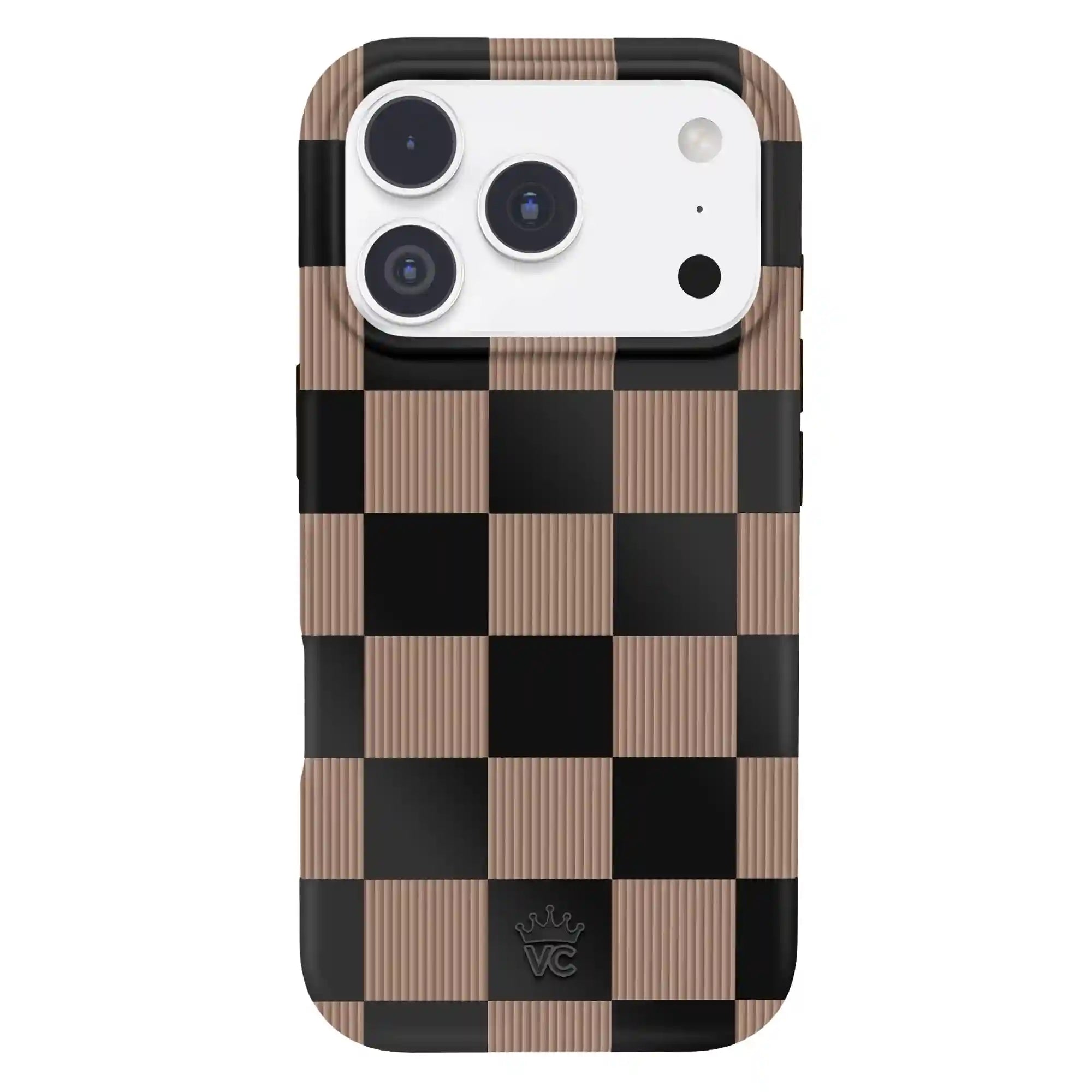 Mocha Vibe Checkered iPhone Case