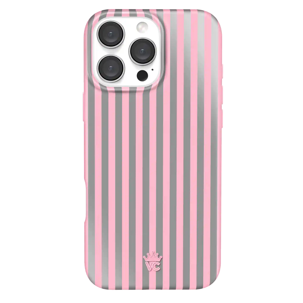 Pink Chrome Stripes iPhone Case