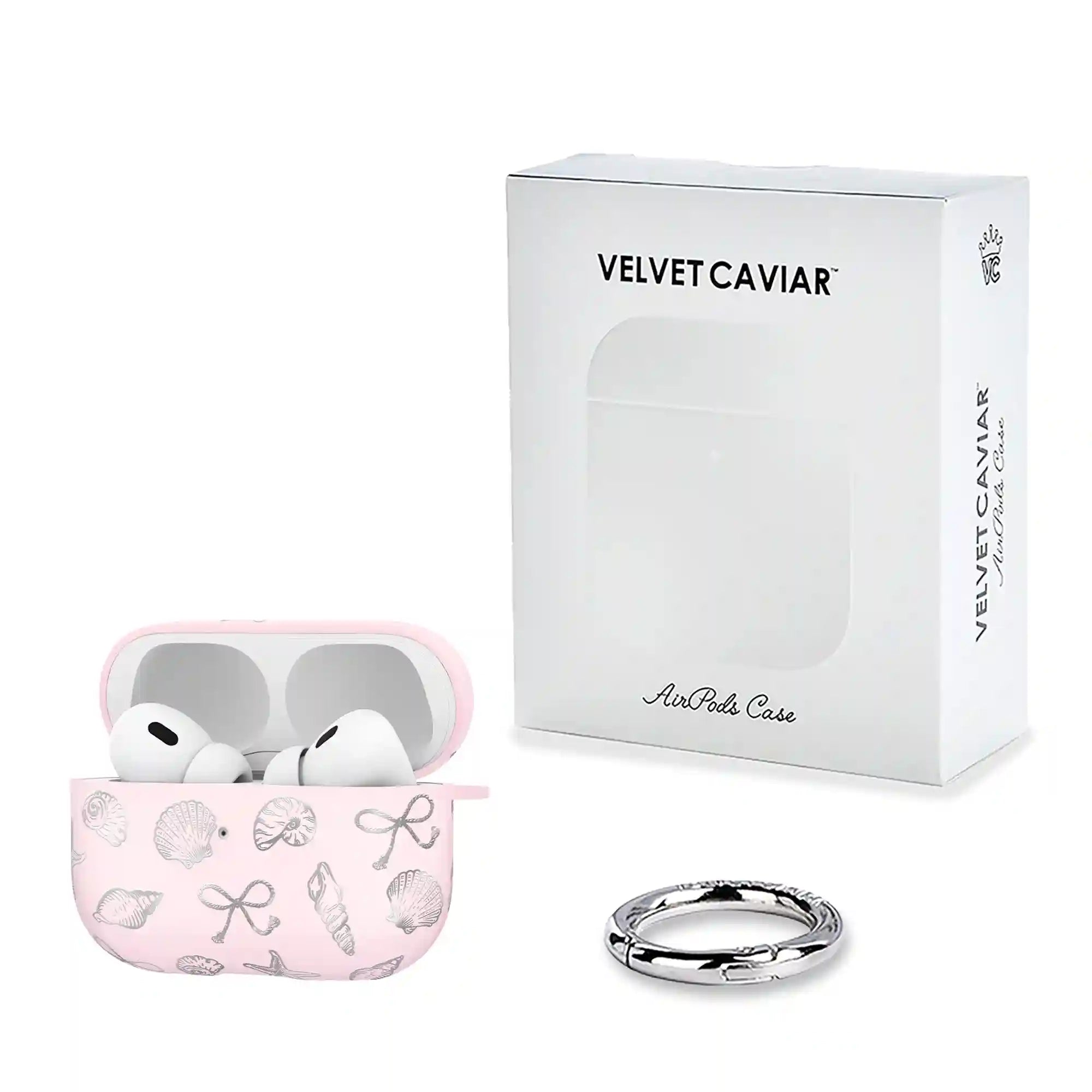 Pink Coastal Seashells AirPod Case
