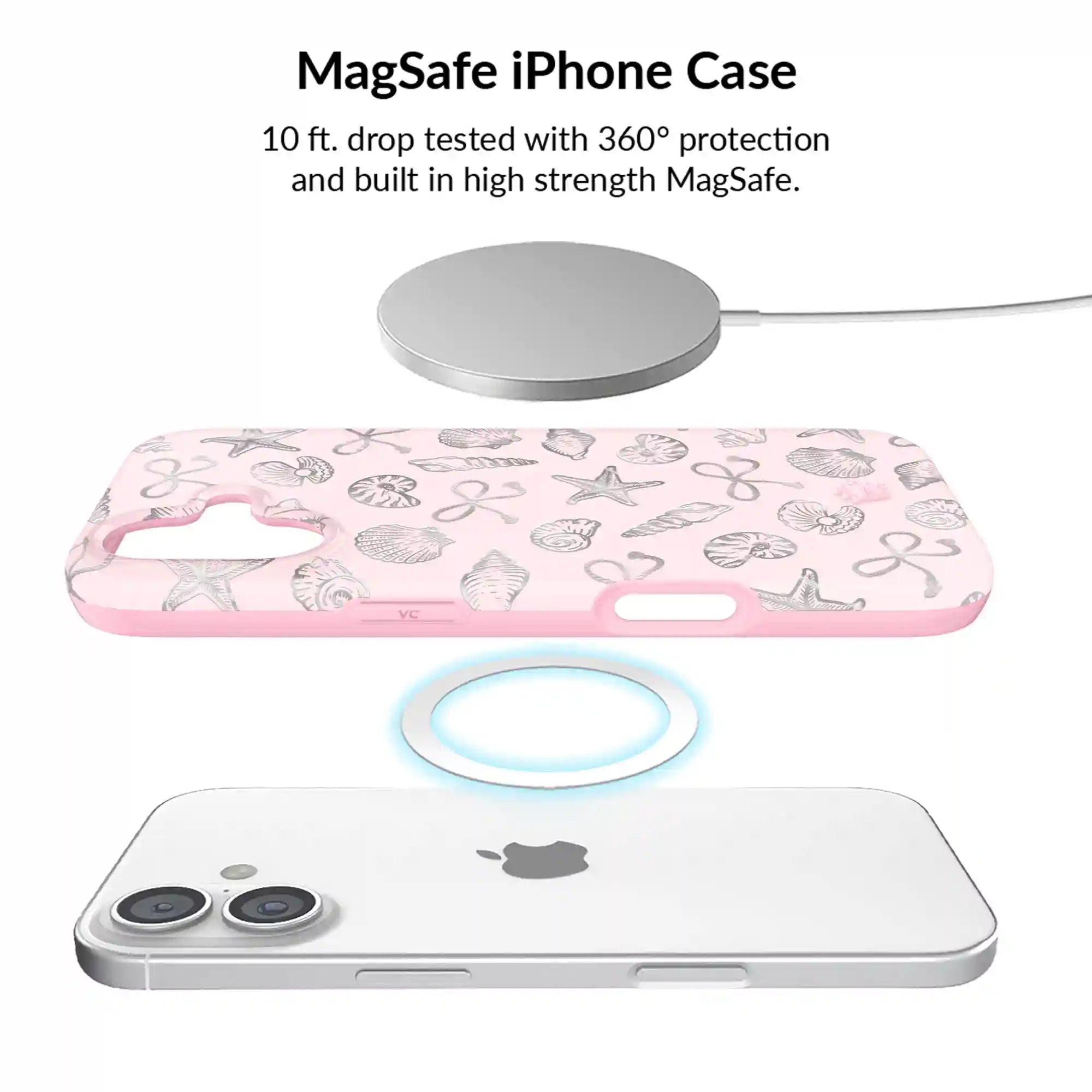 Pink Coastal Seashells iPhone Bundle Set