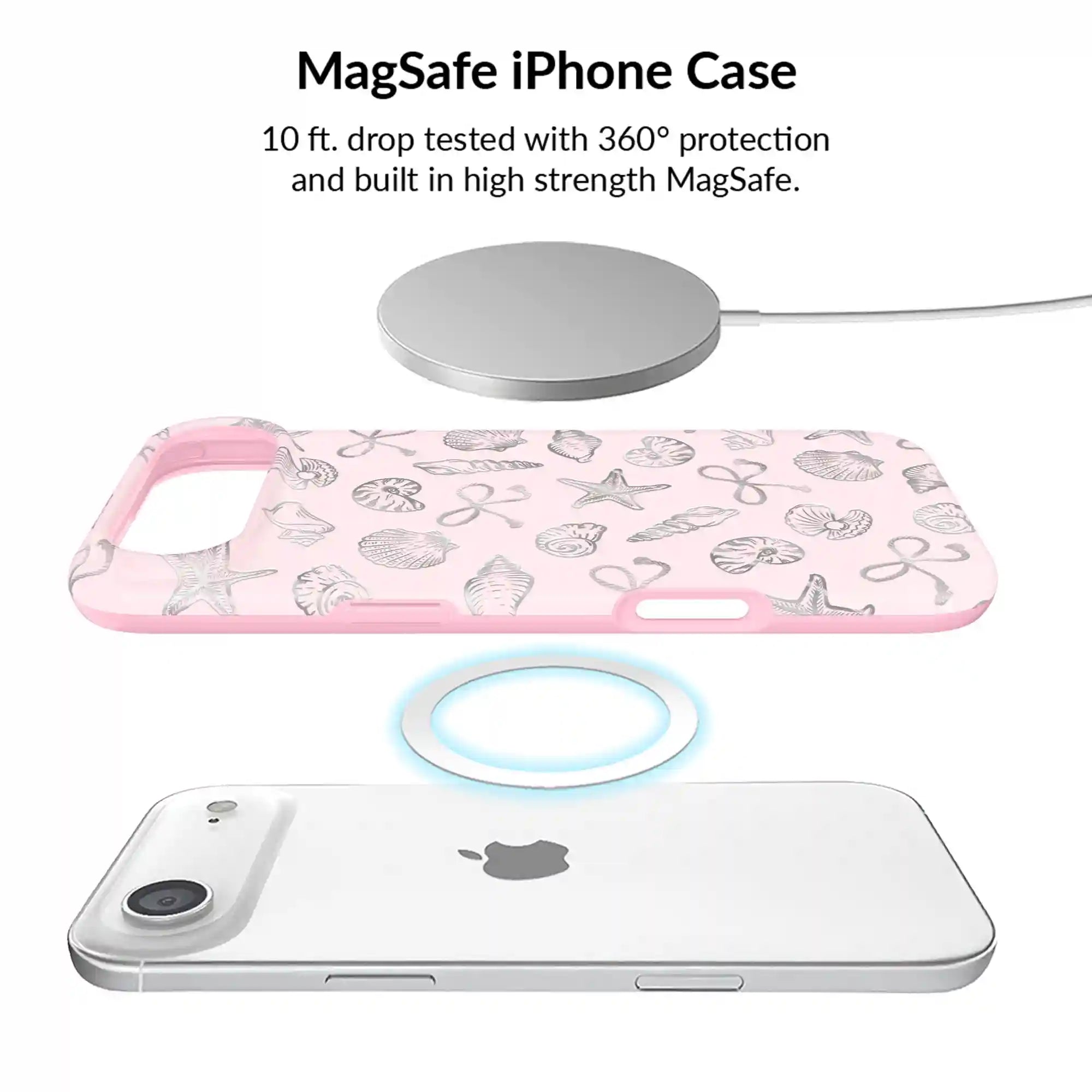 Pink Coastal Seashells iPhone Bundle Set