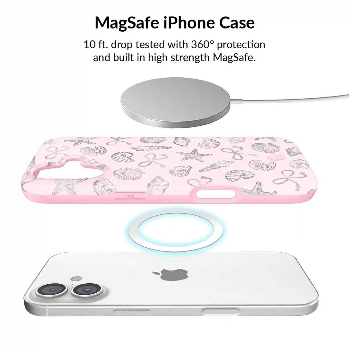Pink Coastal Seashells iPhone Bundle Set
