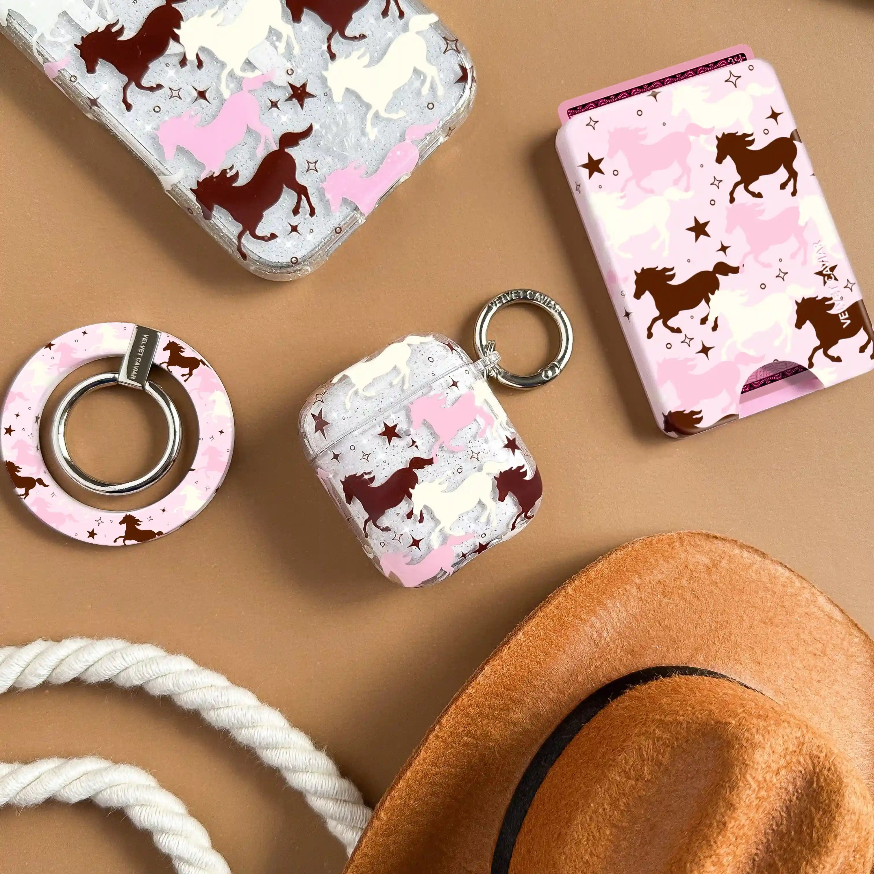 Pink Pony Glitter AirPod Case
