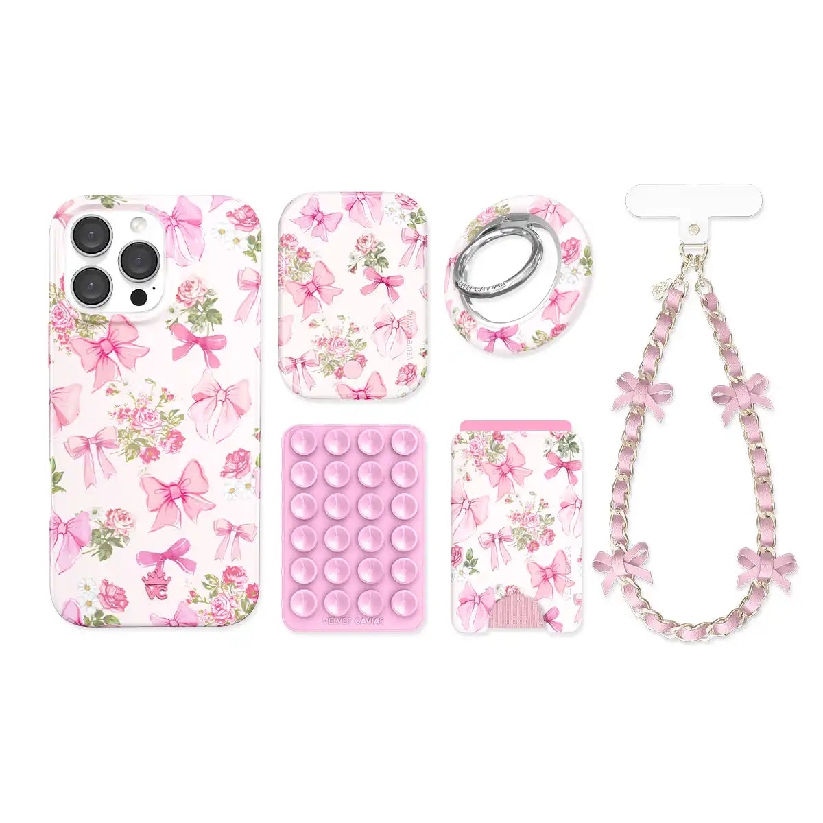 Posie Pink Bows iPhone Bundle Set