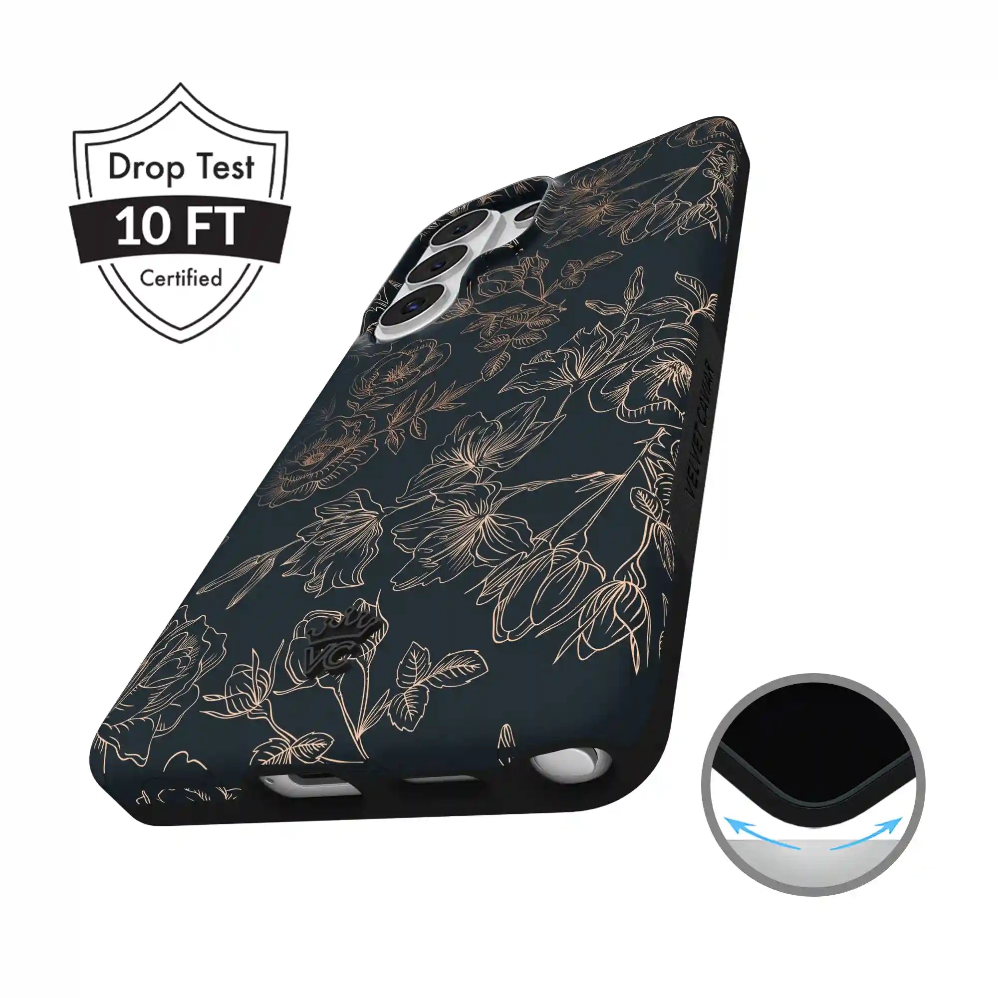 Floral Rose Gold Chrome Samsung Galaxy Case