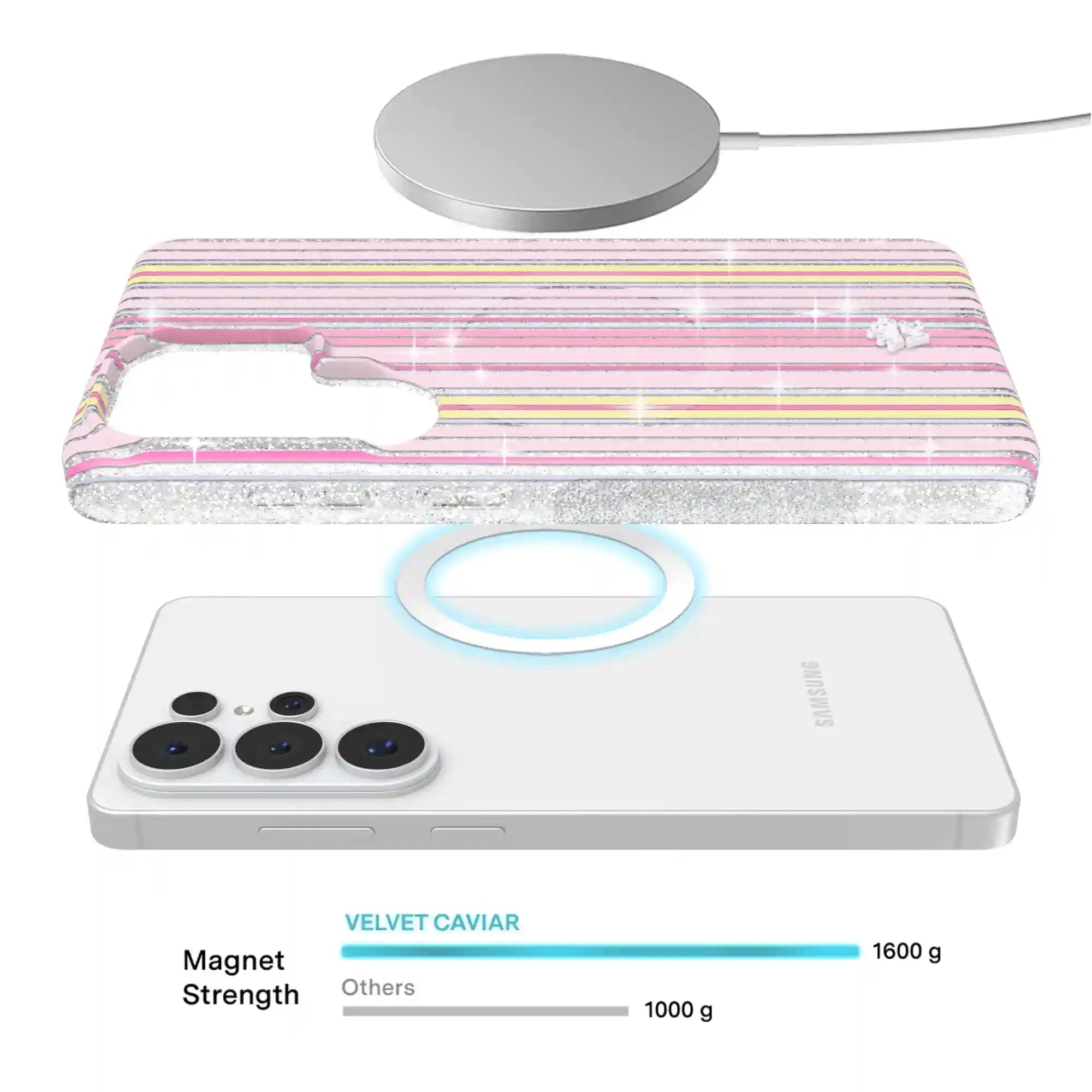 Sunkissed Stripes Glitter Samsung Case