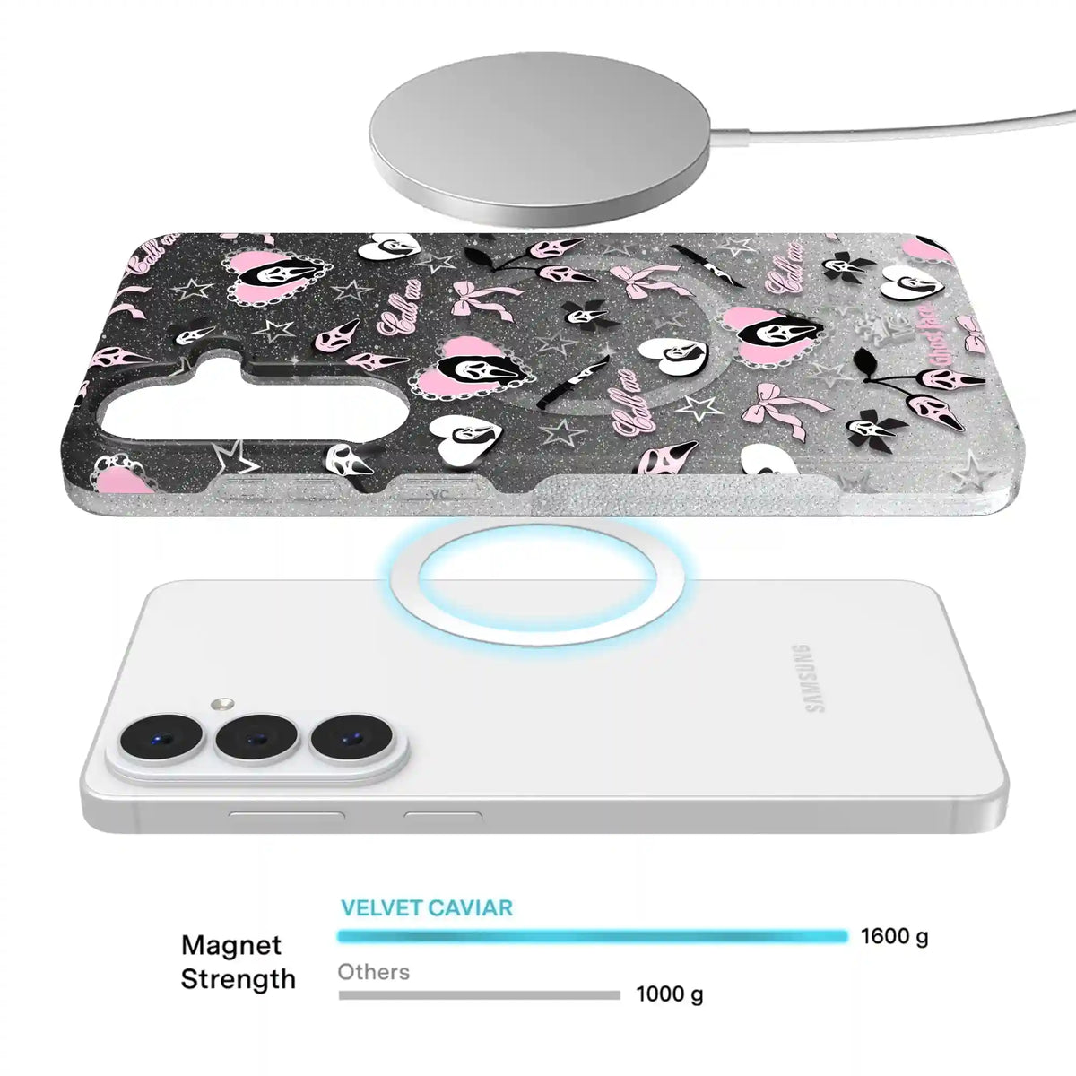 Ghost Face Goth Glitter Samsung Case