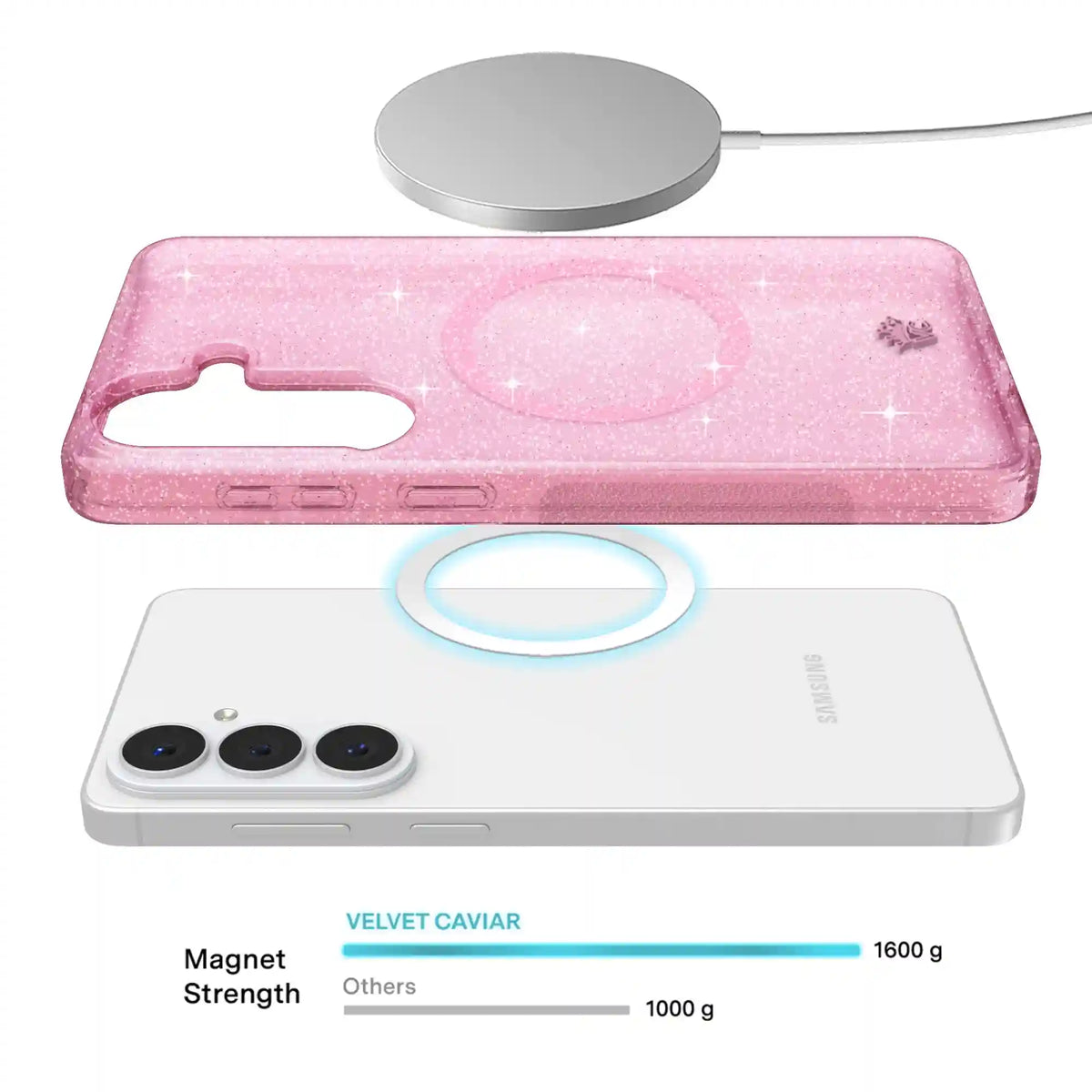 Pink Stardust Glitter Samsung Case