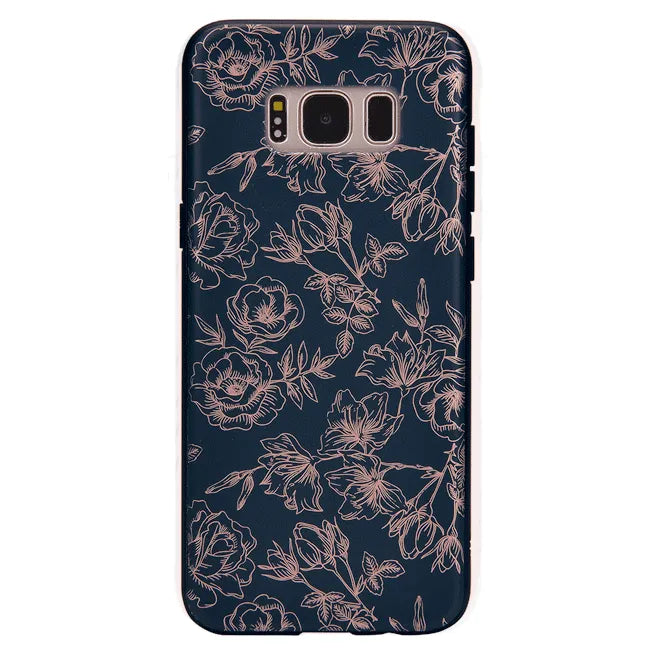 Floral Rose Gold Chrome Samsung Galaxy Case