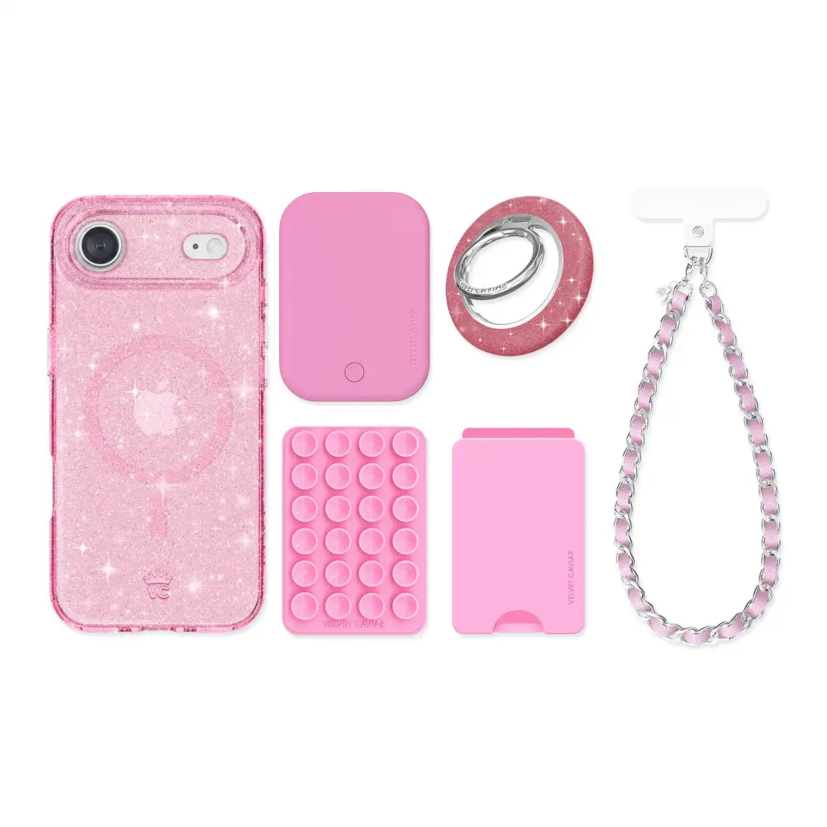 Pink Stardust Glitter iPhone Bundle Set