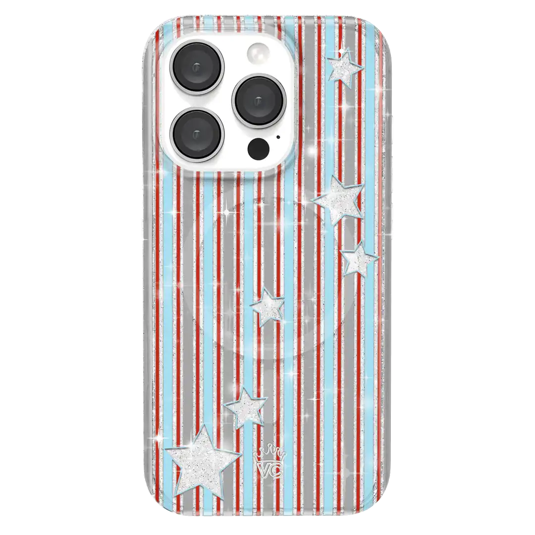 Stars & Stripes Glitter iPhone Case