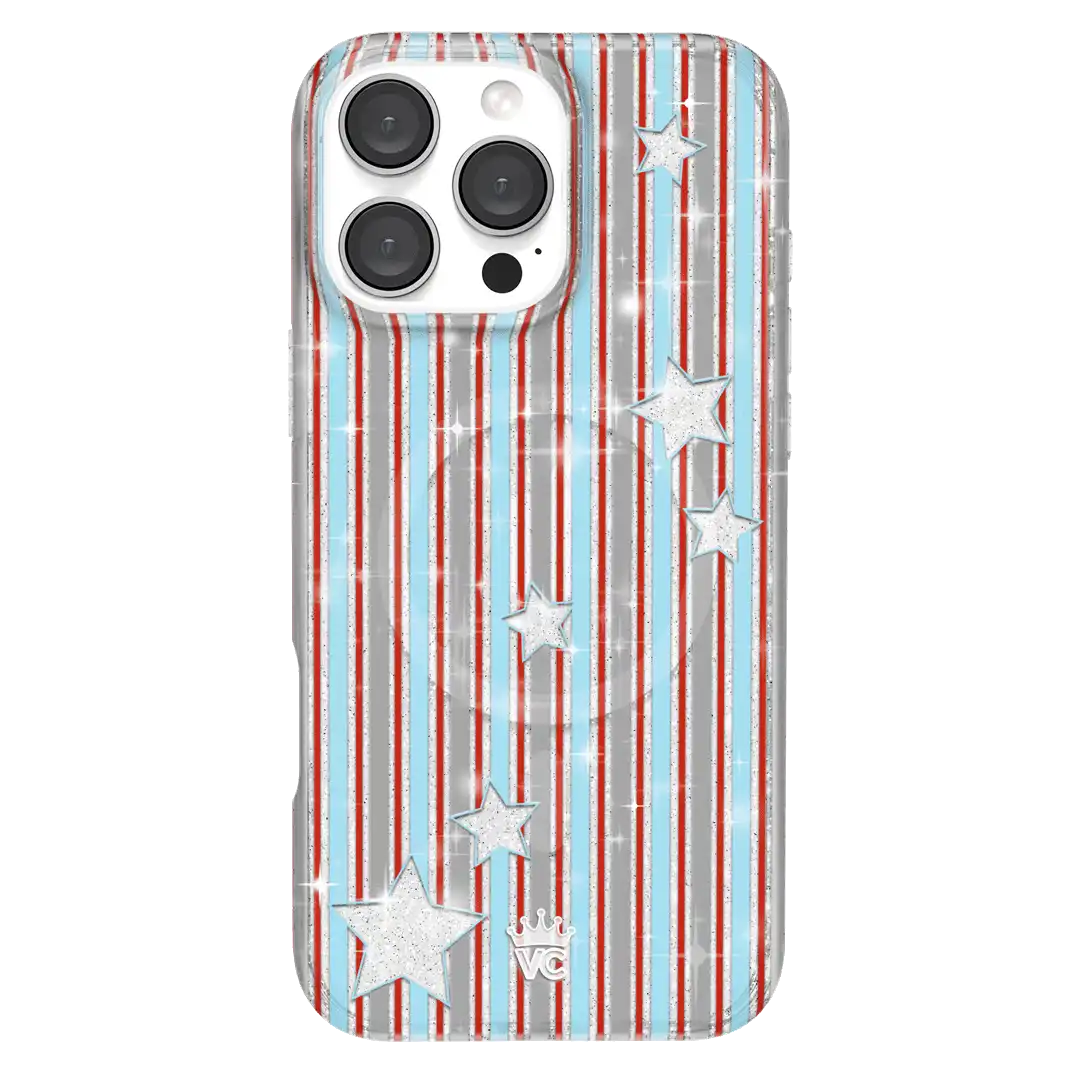 Stars & Stripes Glitter iPhone Case