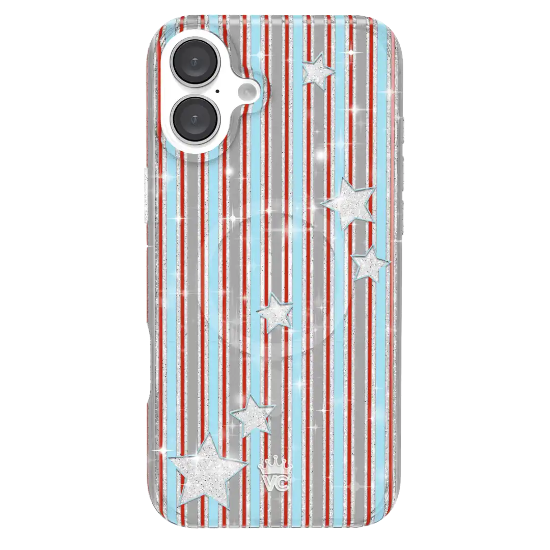 Stars & Stripes Glitter iPhone Case