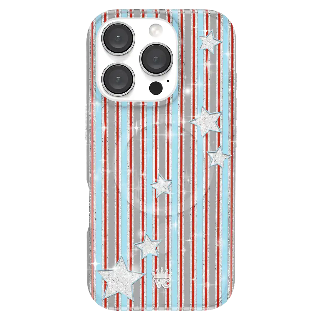 Stars & Stripes Glitter iPhone Case