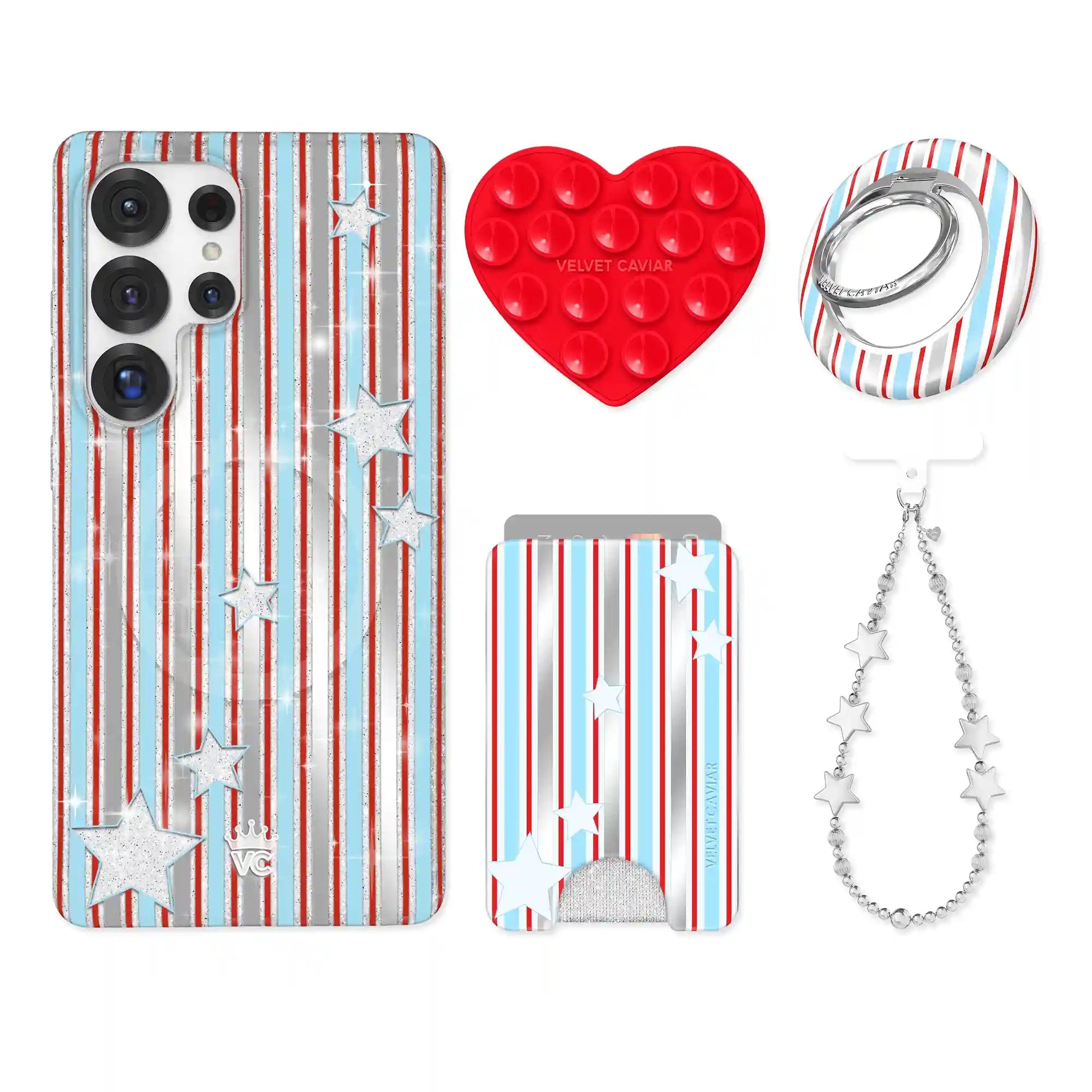 Stars & Stripes Glitter Samsung Bundle Set