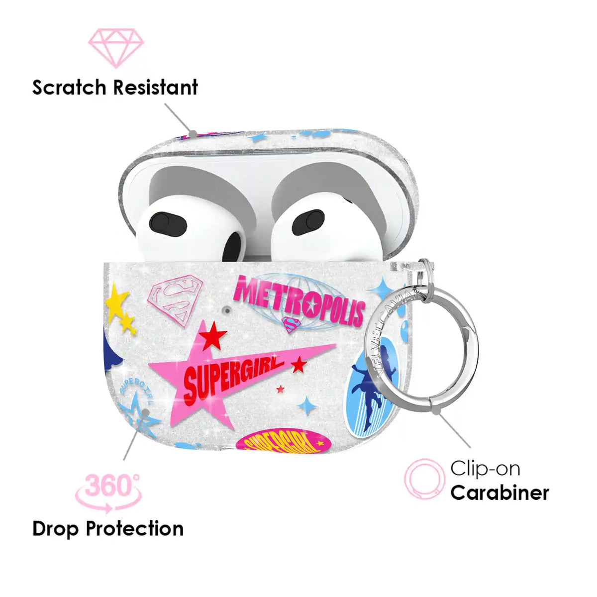 Supergirl Krypto Glitter AirPod Case