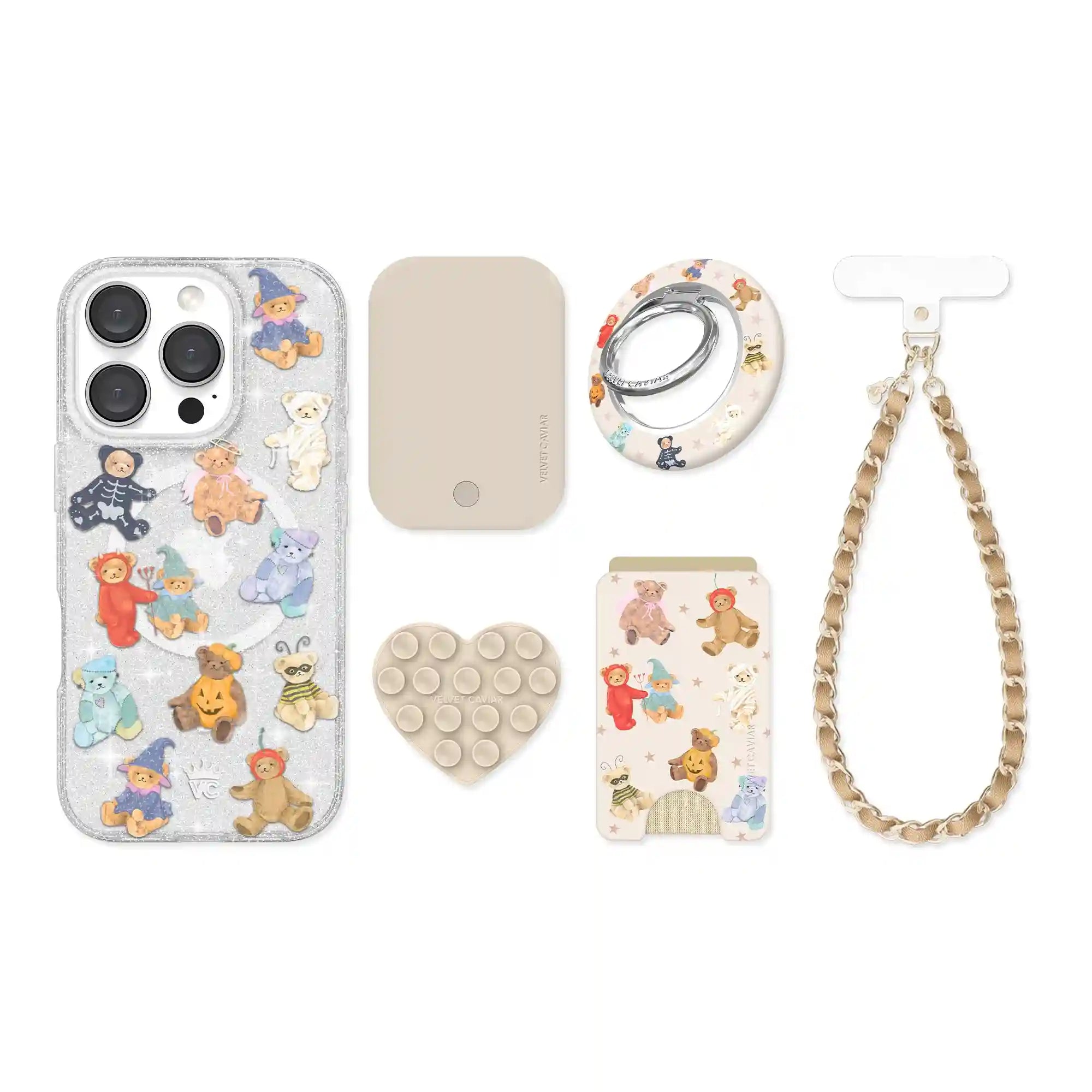 Teddy Scare Glitter iPhone Bundle Set