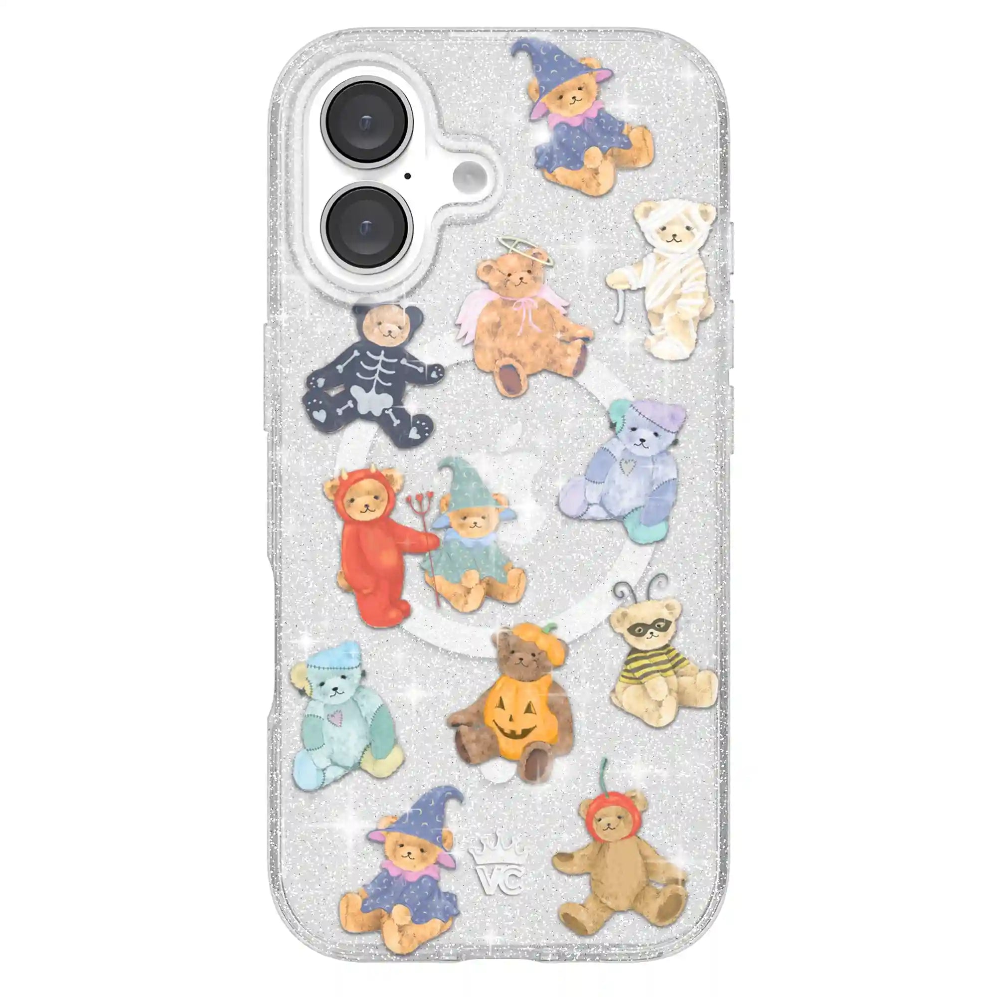 Teddy Scare Glitter iPhone Case