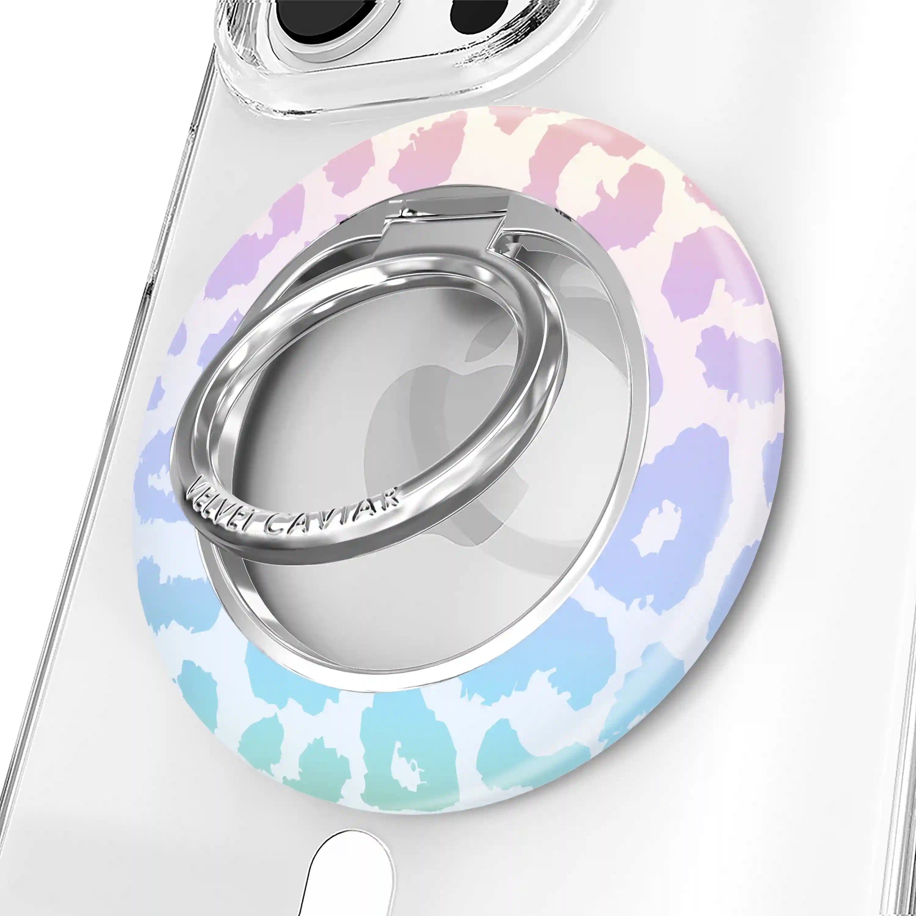 White Opal Leopard MagSafe Grip Ring