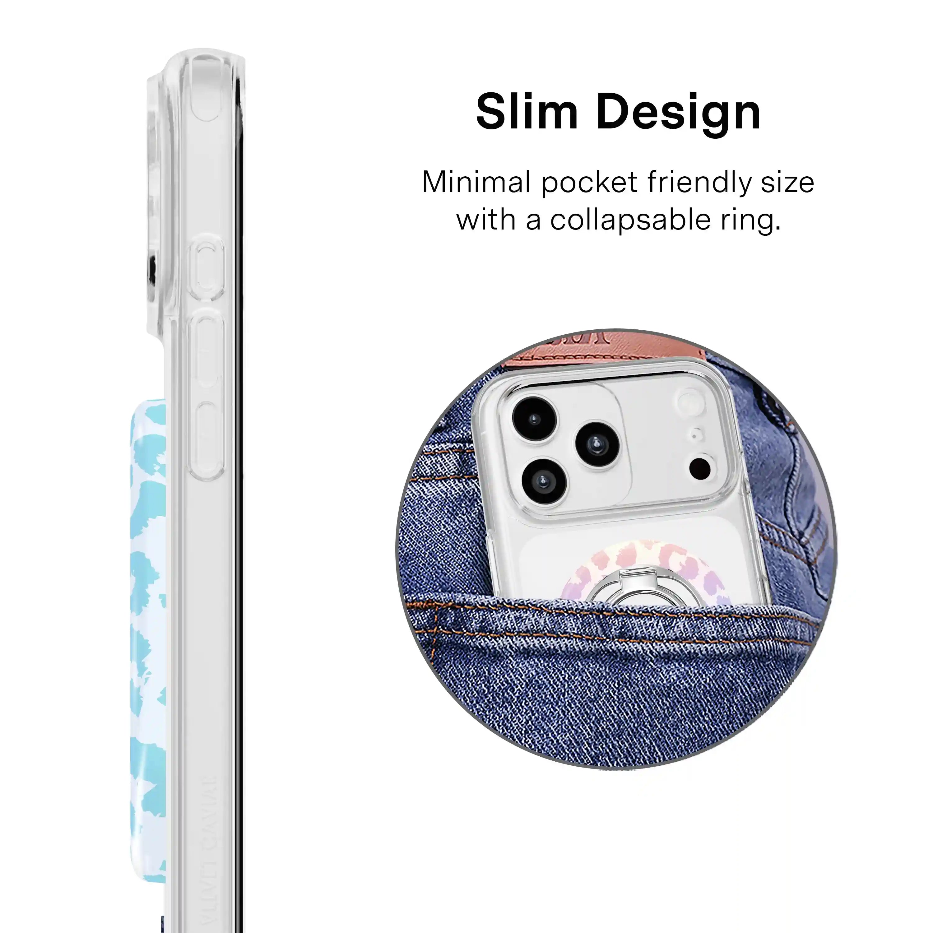 White Opal Leopard MagSafe Grip Ring