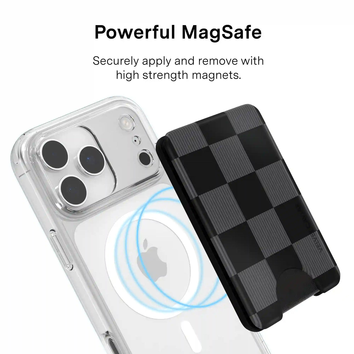 Noir Vibe Checkered Magsafe Wallet