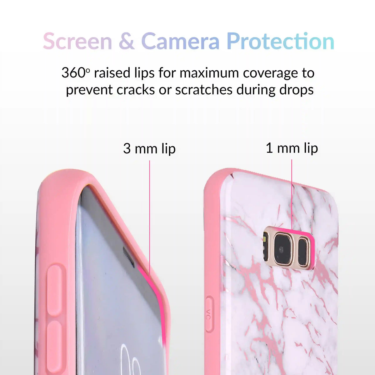 White Marble Pink Chrome Samsung Galaxy Case