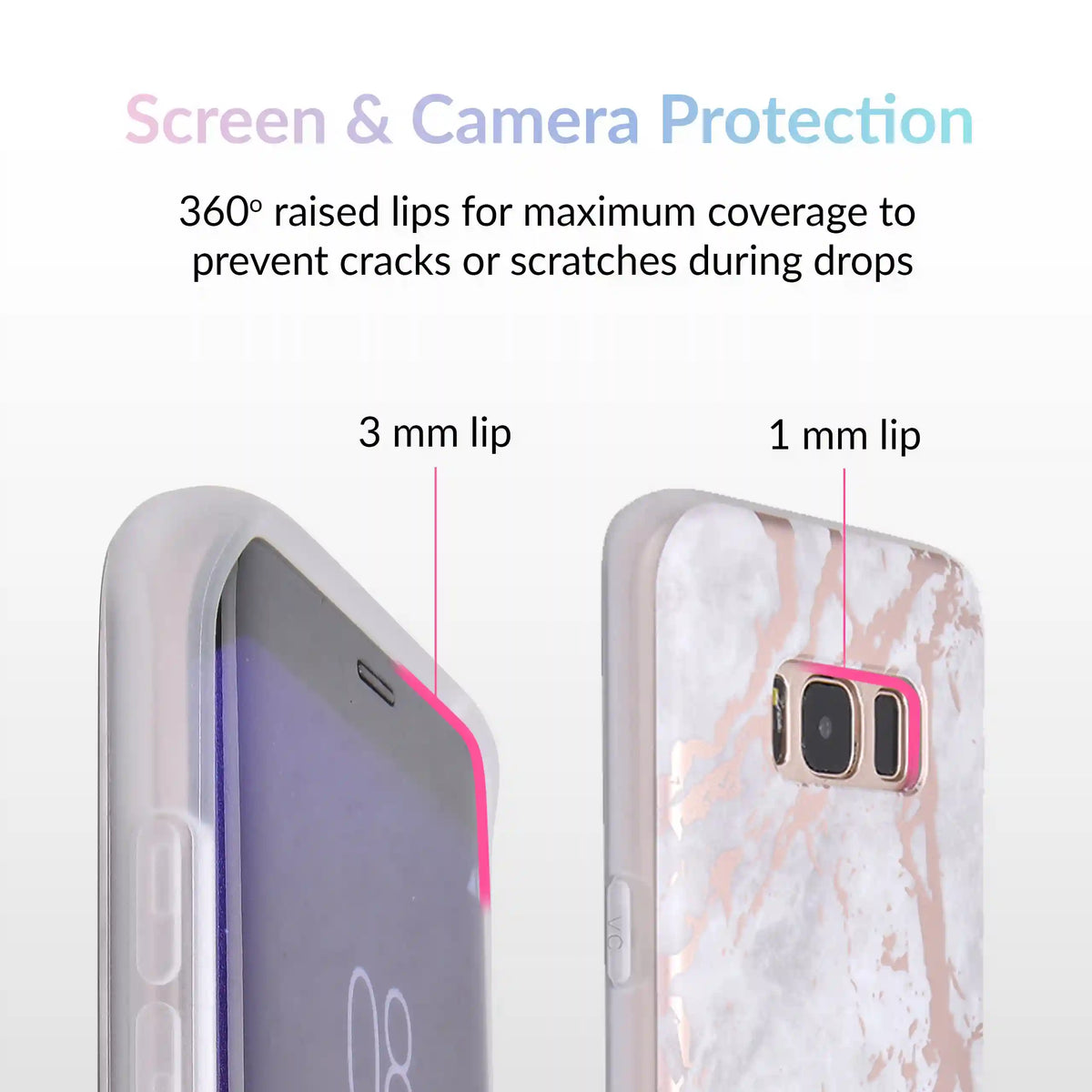 White Marble Rose Gold Chrome Samsung Galaxy Case