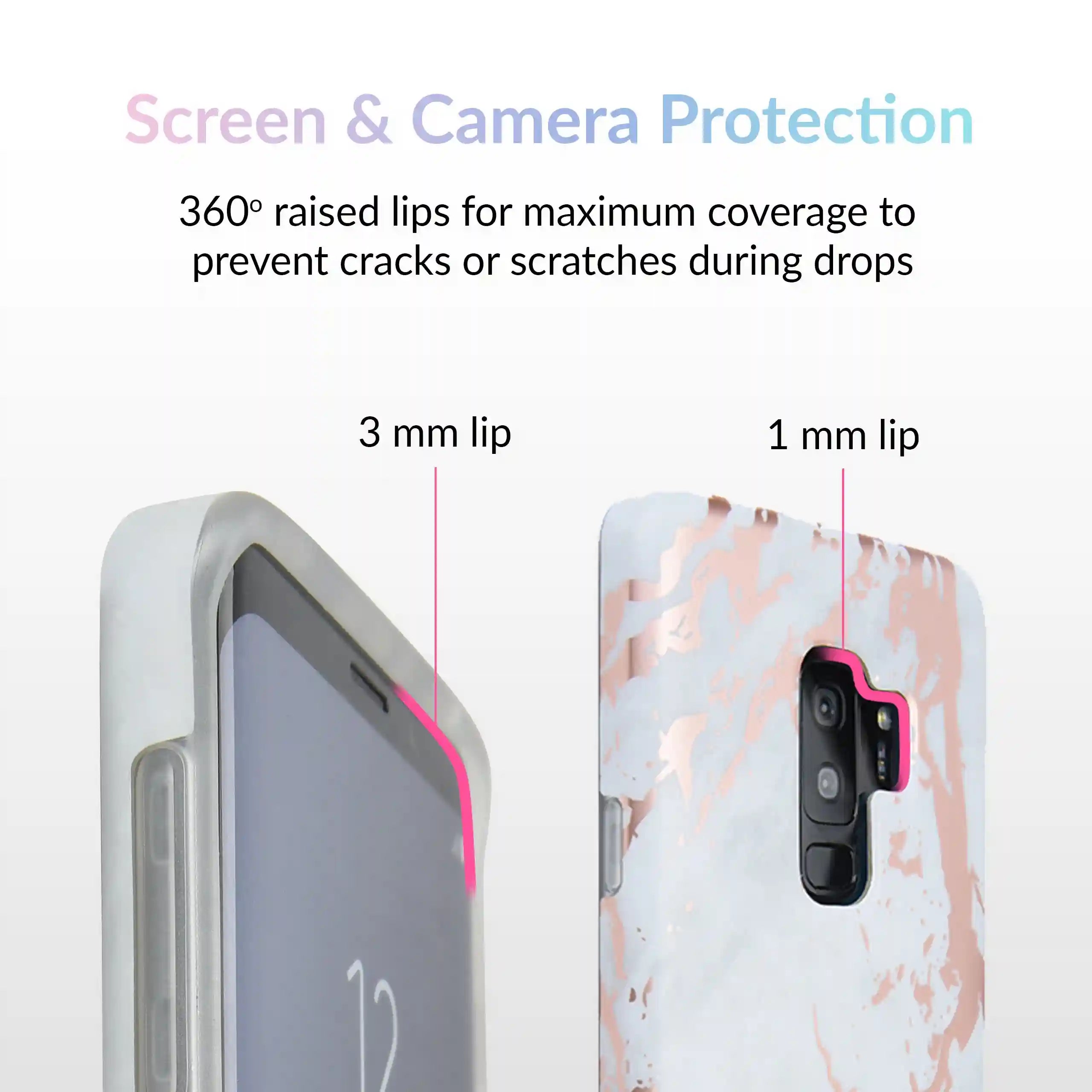 White Marble Rose Gold Chrome Samsung Galaxy Case