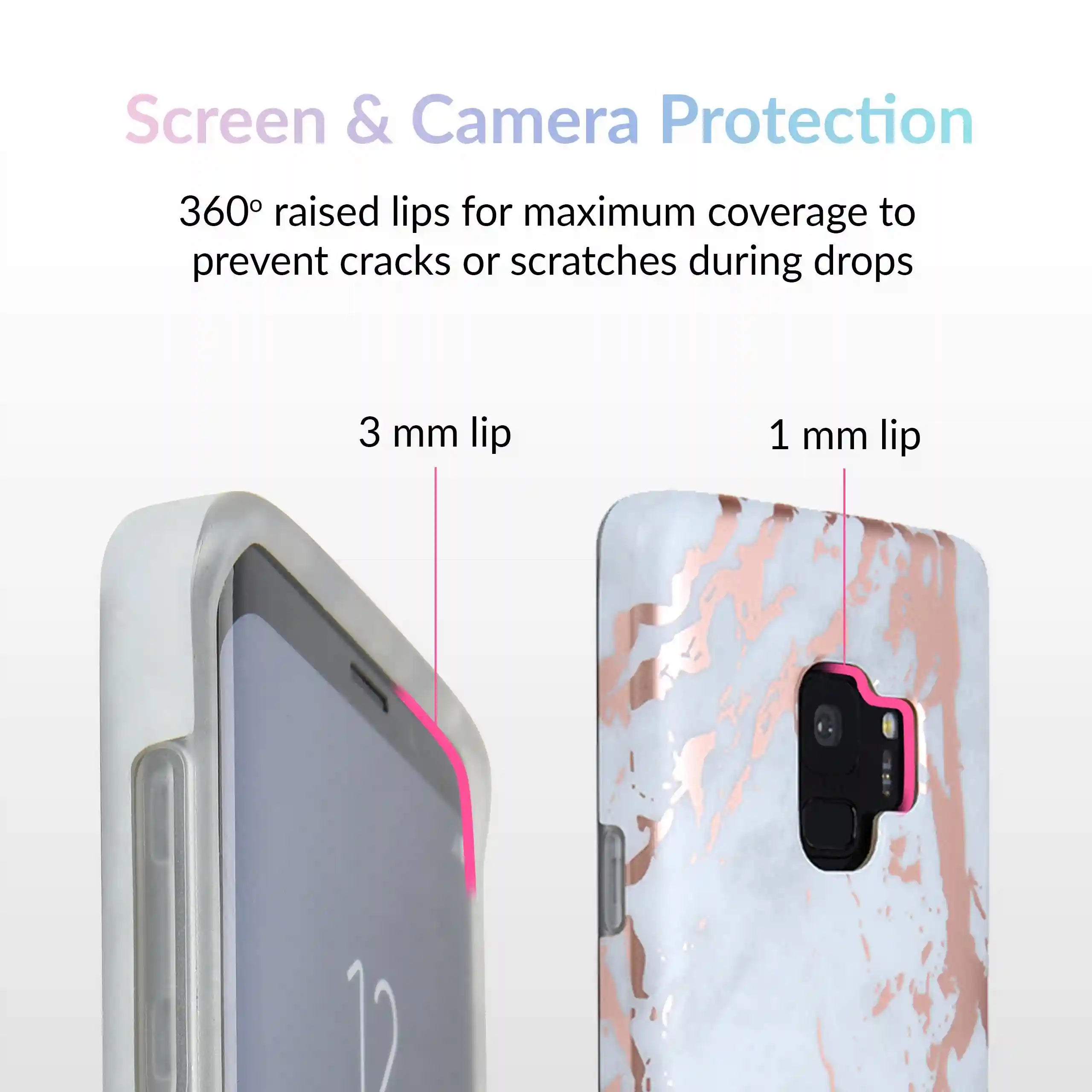 White Marble Rose Gold Chrome Samsung Galaxy Case