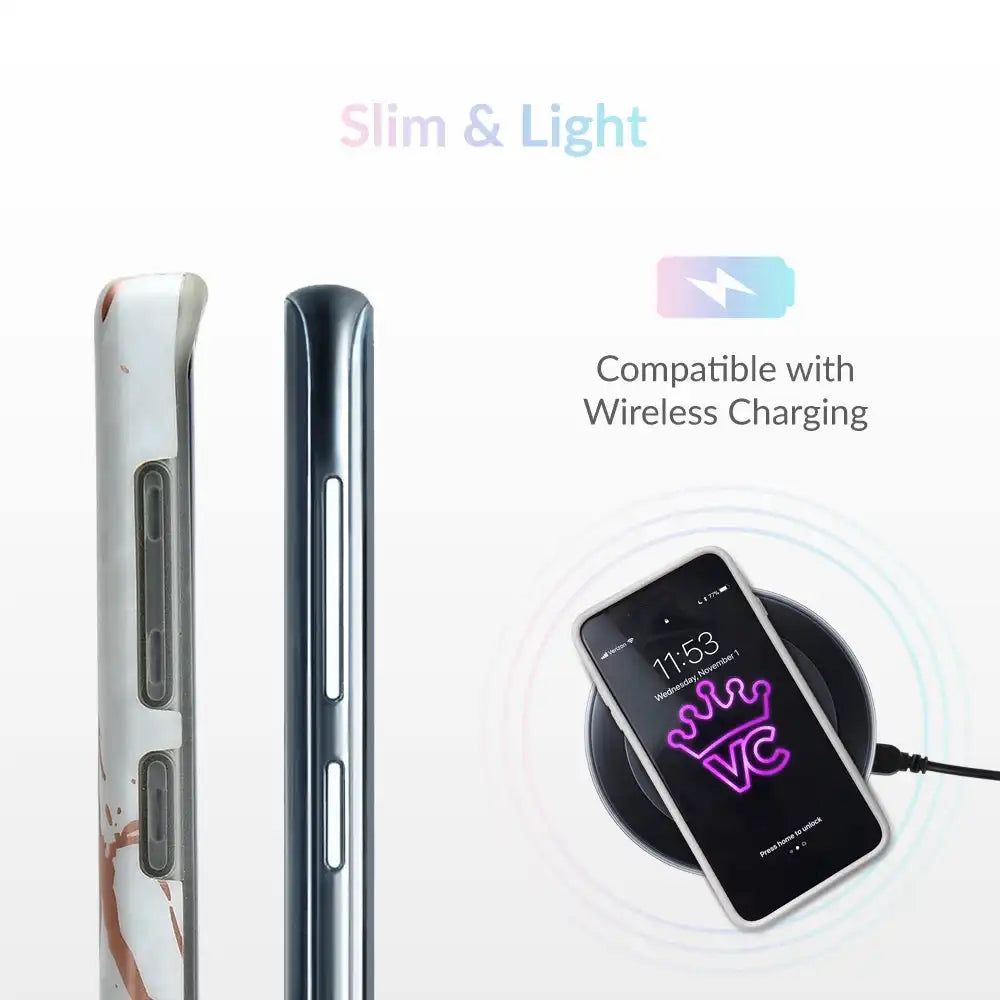 White Marble Rose Gold Chrome Samsung Galaxy Case