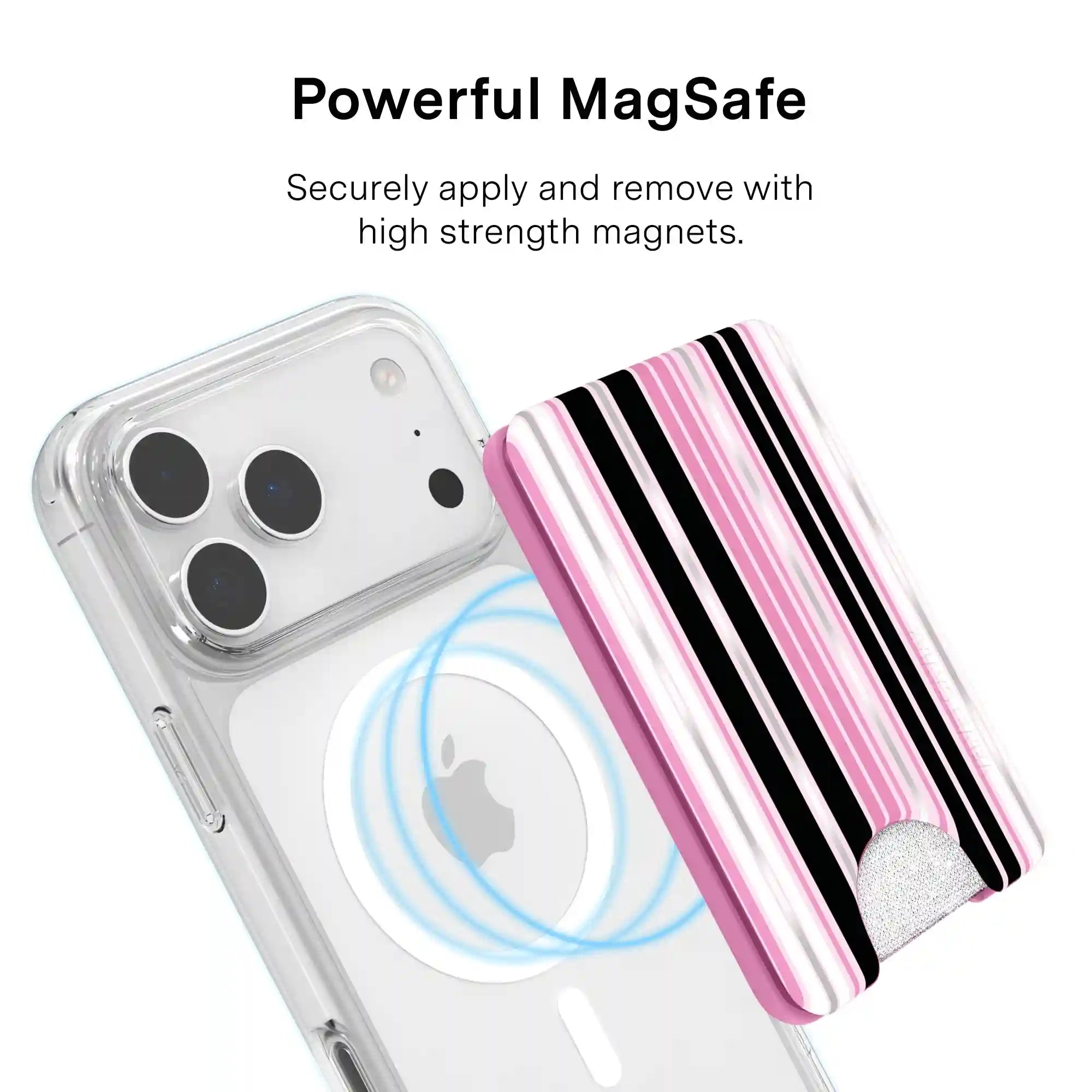 Pretty Punk Stripes Glitter MagSafe Wallet