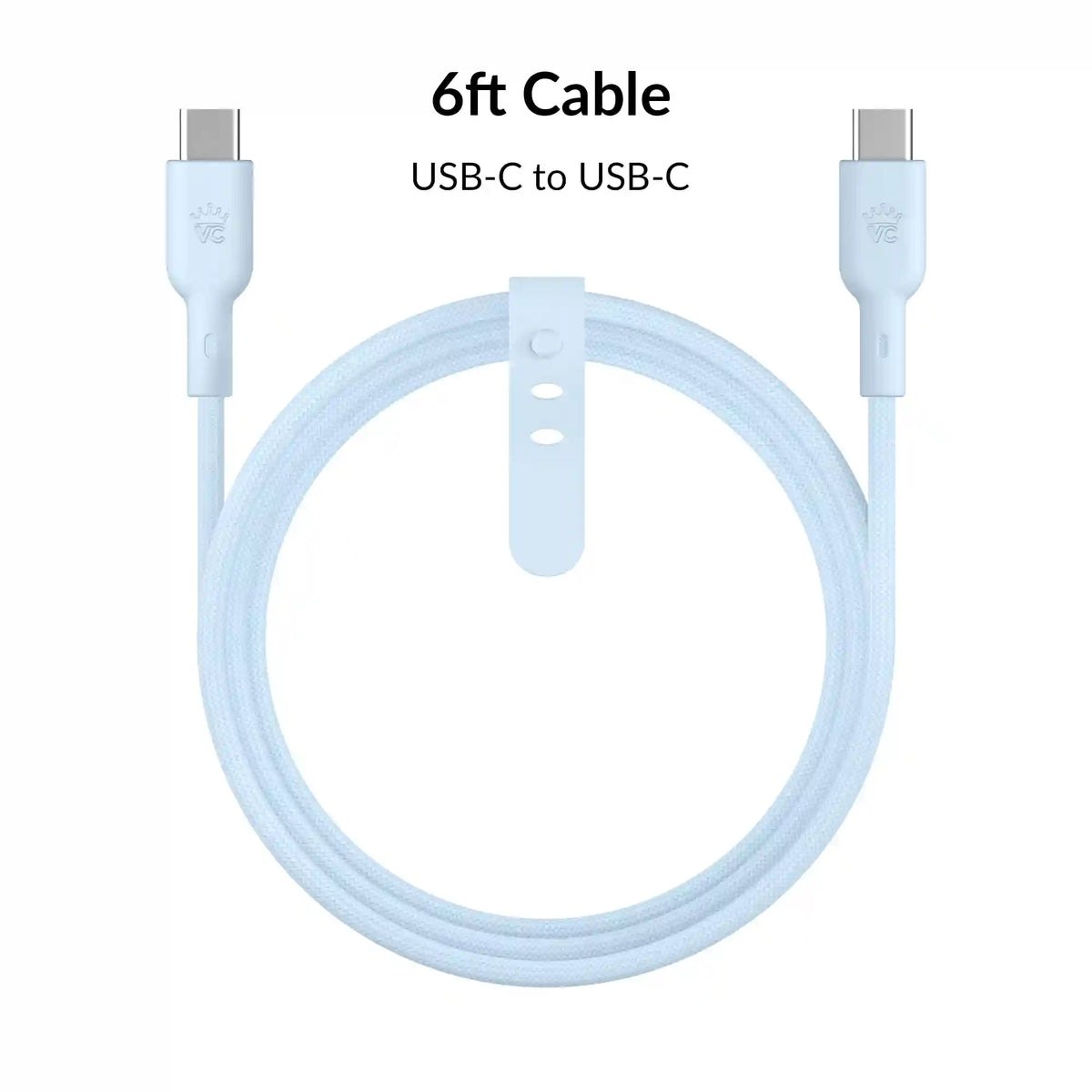 Whisper Blue Fast Charging Cable, 6ft USB-C