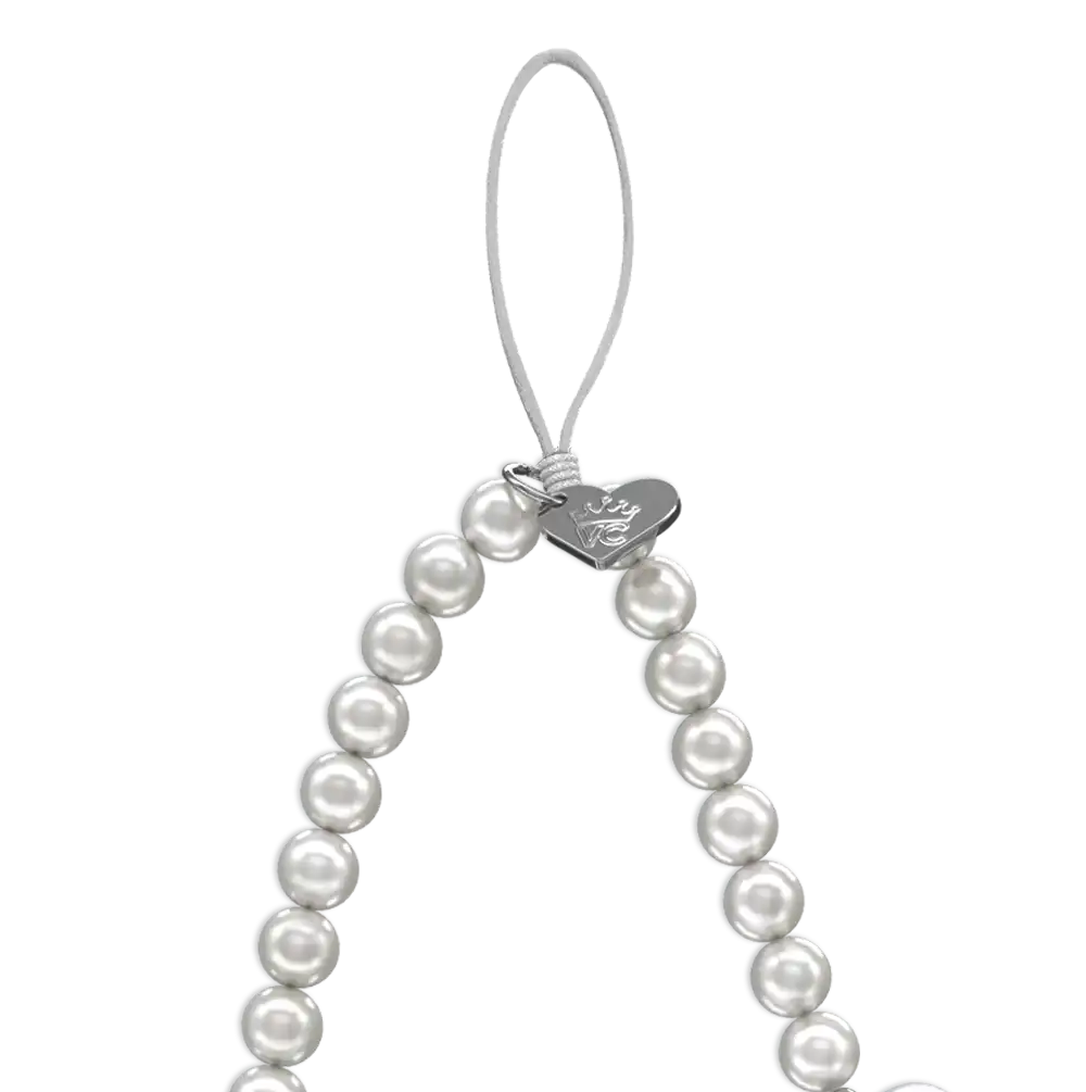 Vintage Pearl Heart Phone Charm