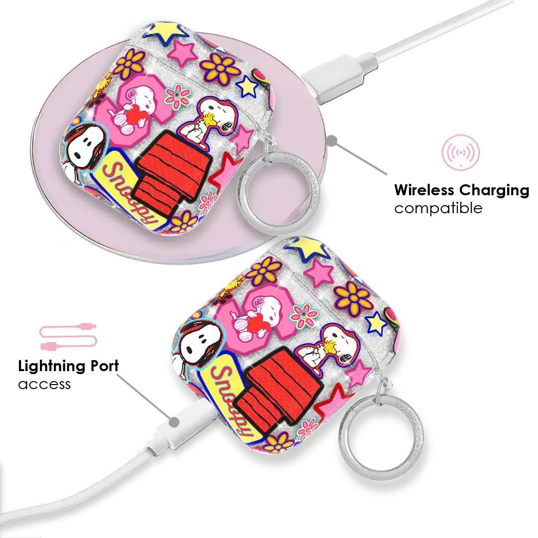 Snoopy Patchwork Glitter AirPod Case