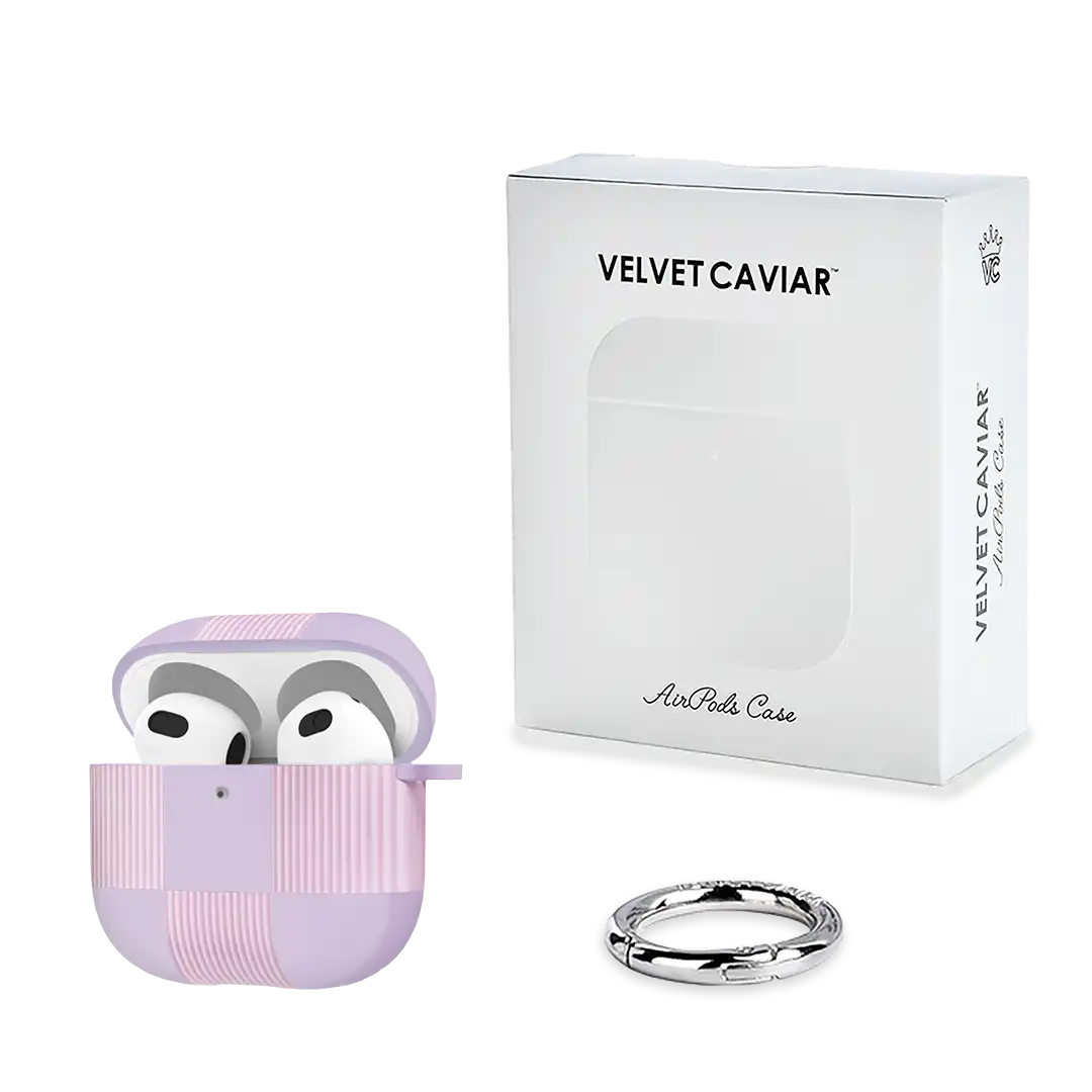 Lilac Vibe Checkered AirPod Case