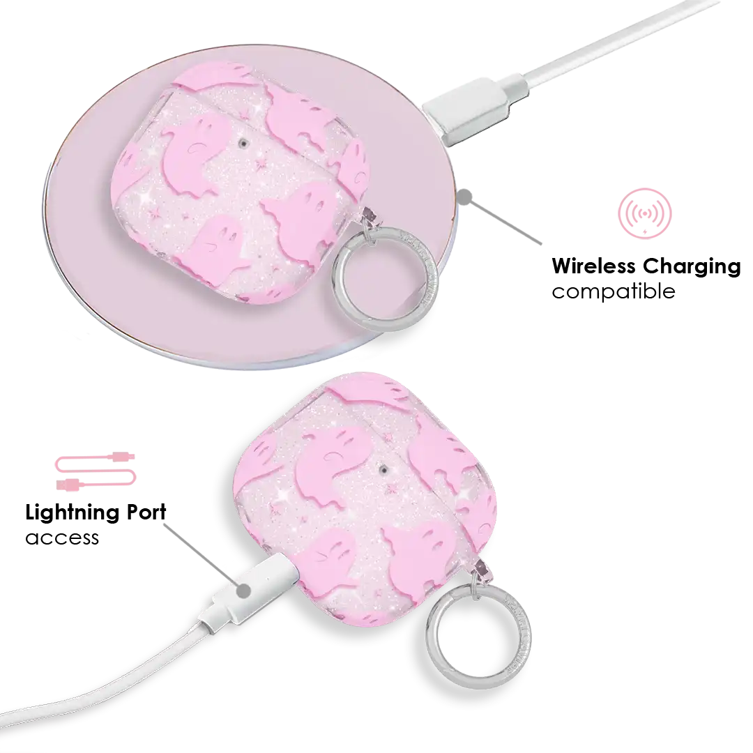 Ghosted Pink Glitter AirPod Case