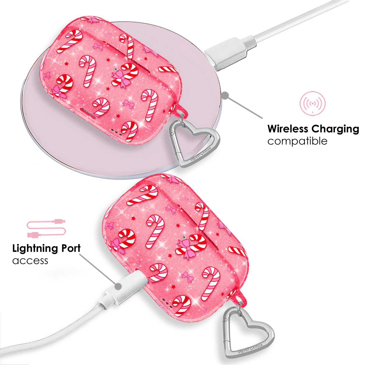 Pink Peppermint Princess AirPod Case