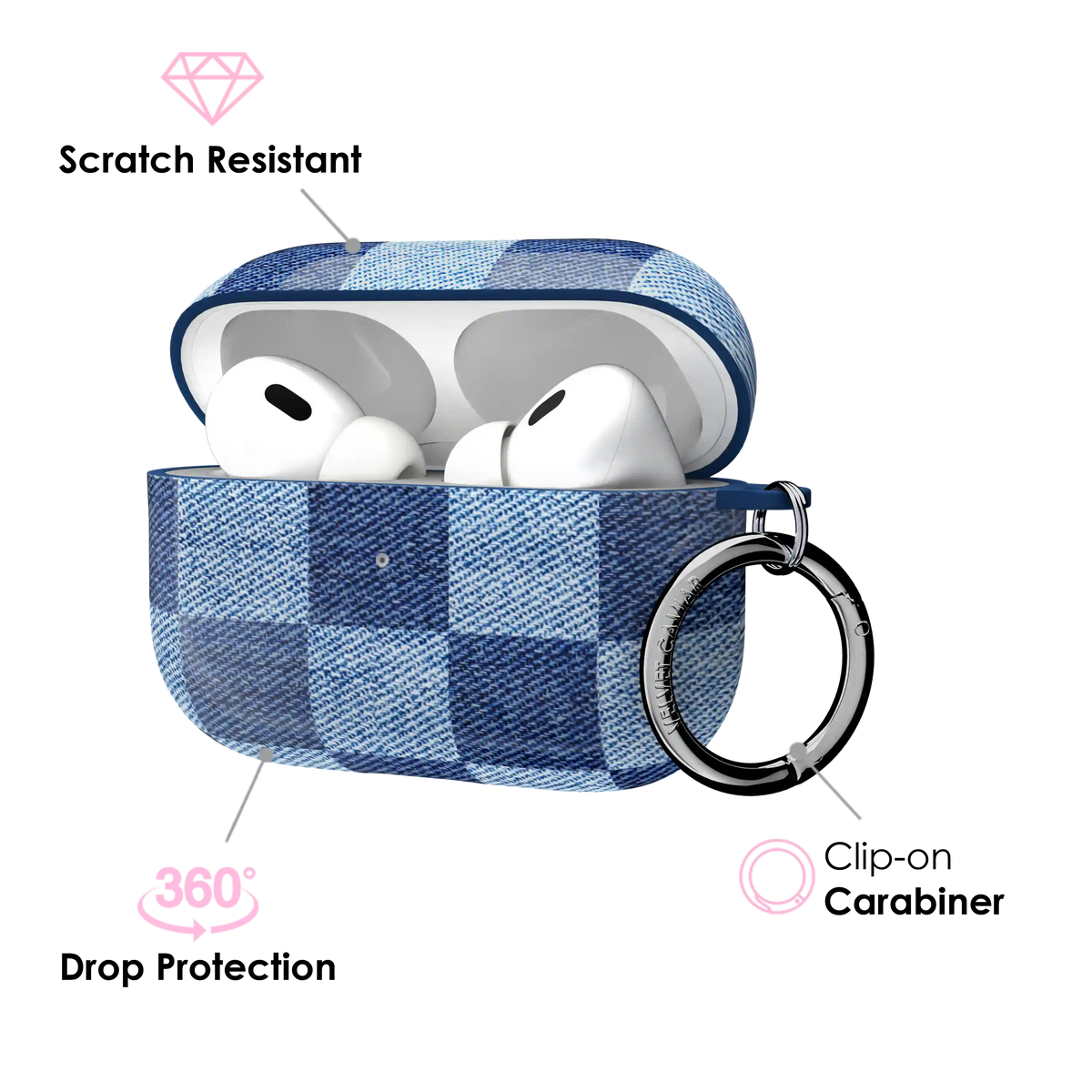 Denim Vibe Checkered AirPod Case