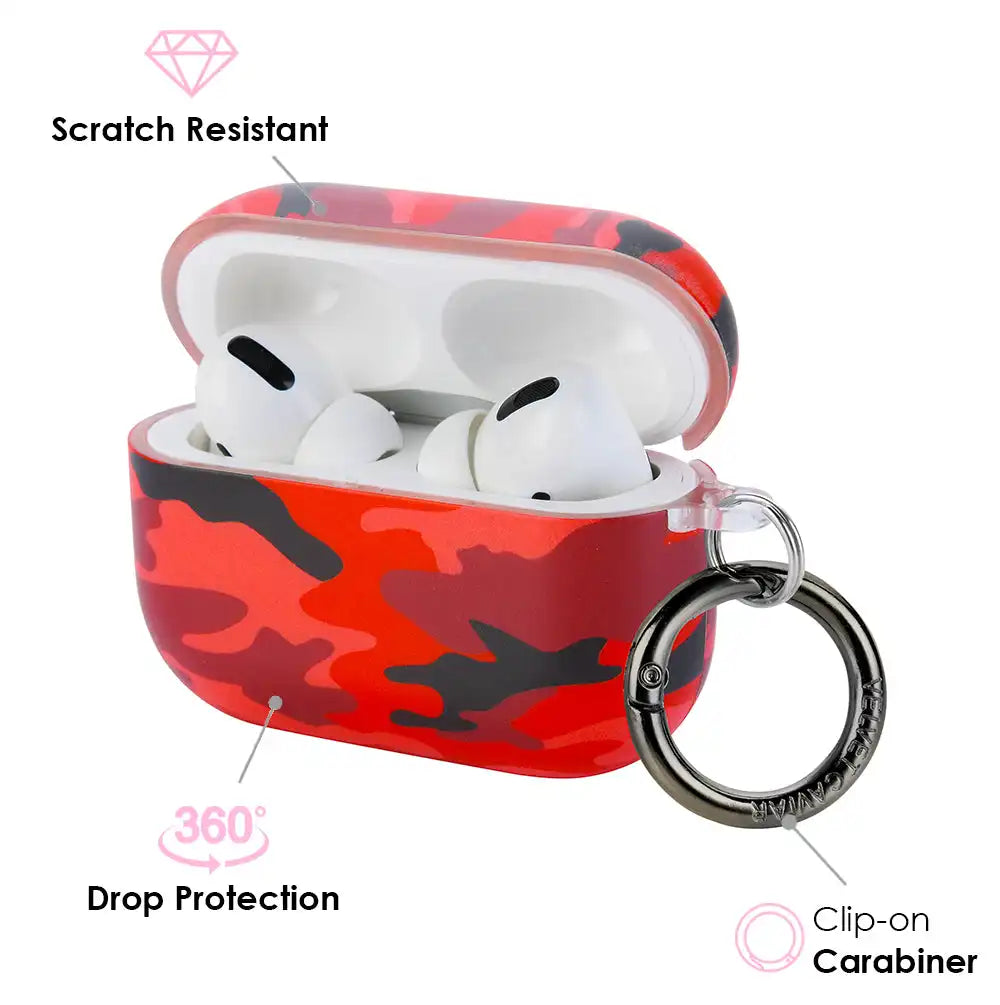 Red Camo Airpods Case