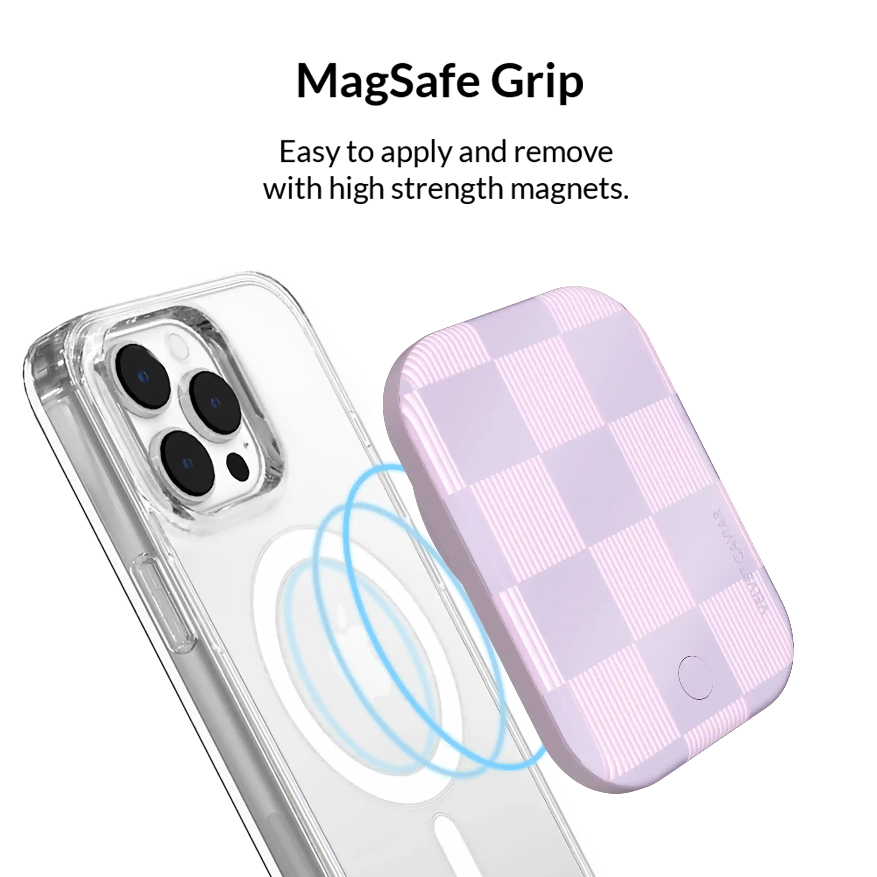Lilac Vibe Checkered Portable MagSafe Charger Power Pack