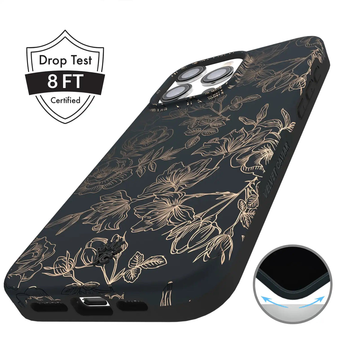 Floral Rose Gold Chrome iPhone Case