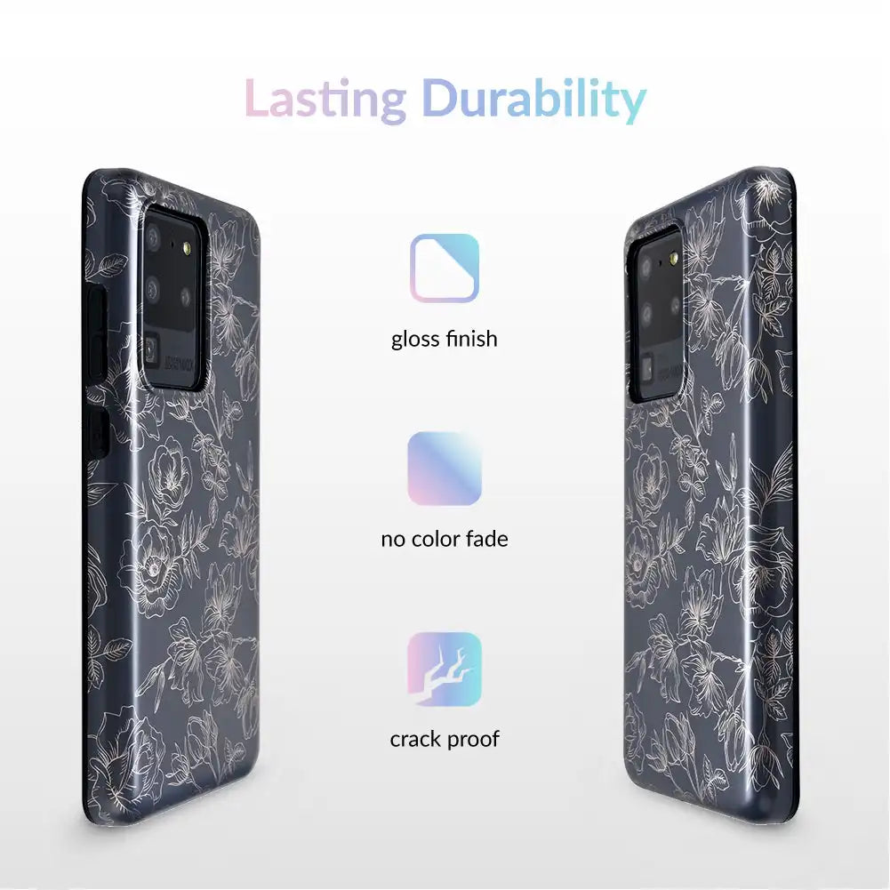 Floral Rose Gold Chrome Samsung Galaxy Case