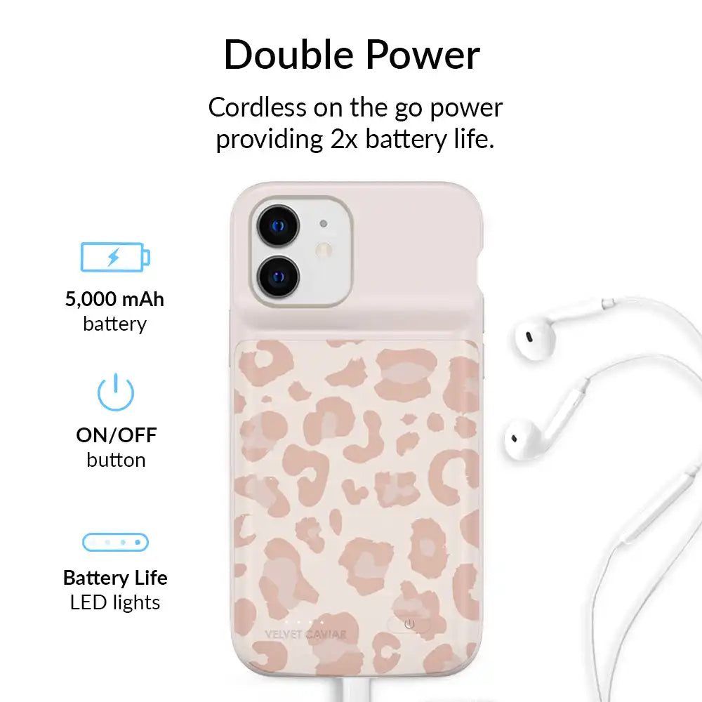 Blush Leopard iPhone Charging Case