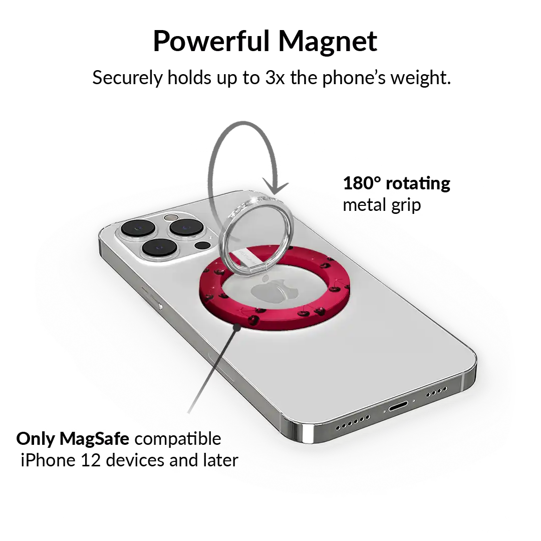 Black Cherry Crystal MagSafe Grip Ring