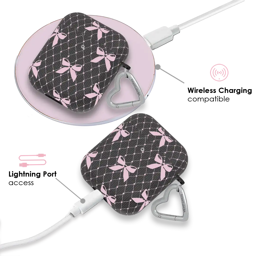 Lacy Pink Bows AirPod Case